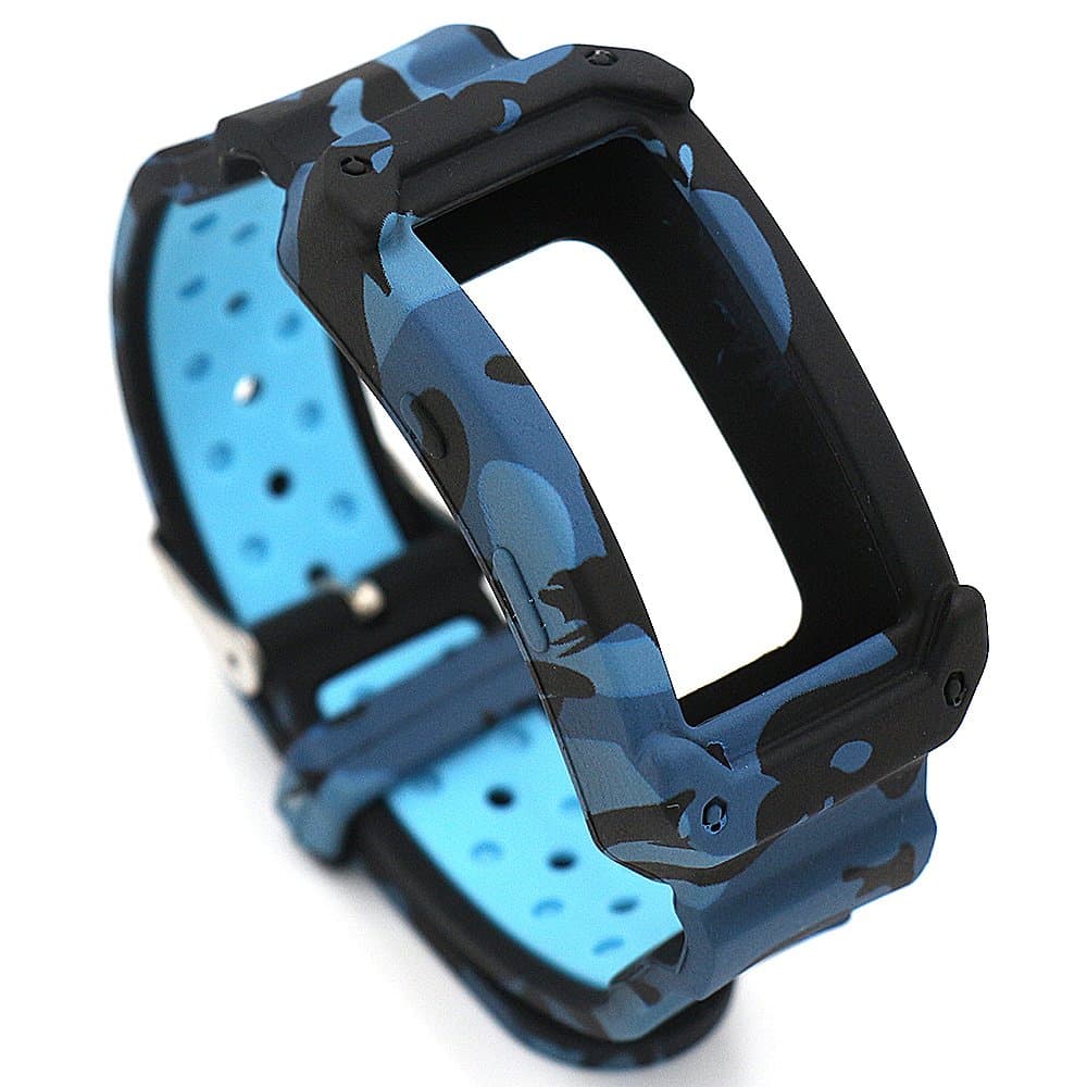 YANRAN Silicone Bracelet Replacement Band for Samsung Galaxy Gear Fit2 Wristband (Blue cam)