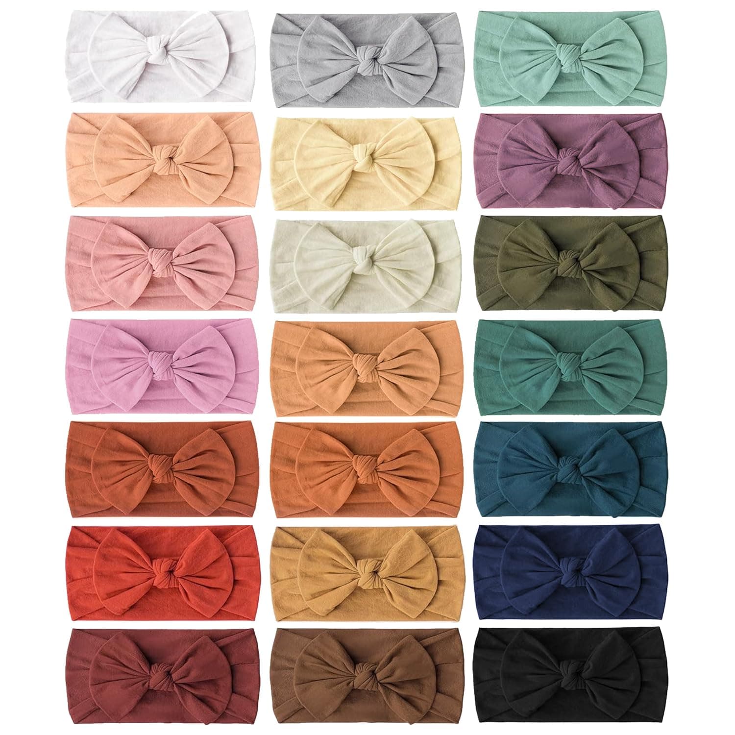 Prohouse 21PCS Baby Nylon Headbands Hairbands Hair Bow Elastics for Baby Girls Newborn Infant Toddlers Kids