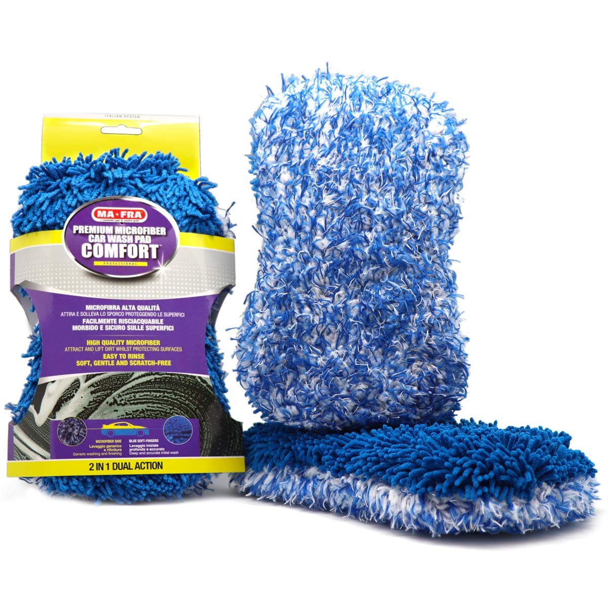 A0297 , Comfort Car Wash Pad, Microfiber Cloth with Double Action, Cleanses Dirt, for a Deep Cleaning of The Bodywork