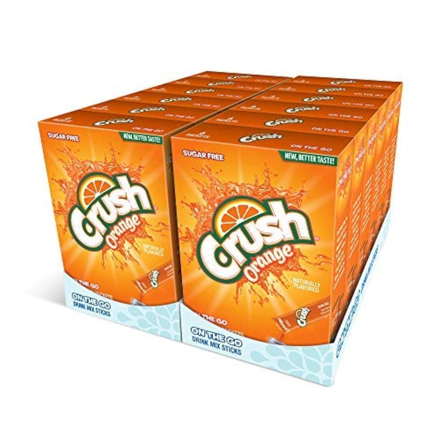 Crush Orange - Powder Drink Mix - Sugar Free & Delicious, Makes 72 flavored water beverages