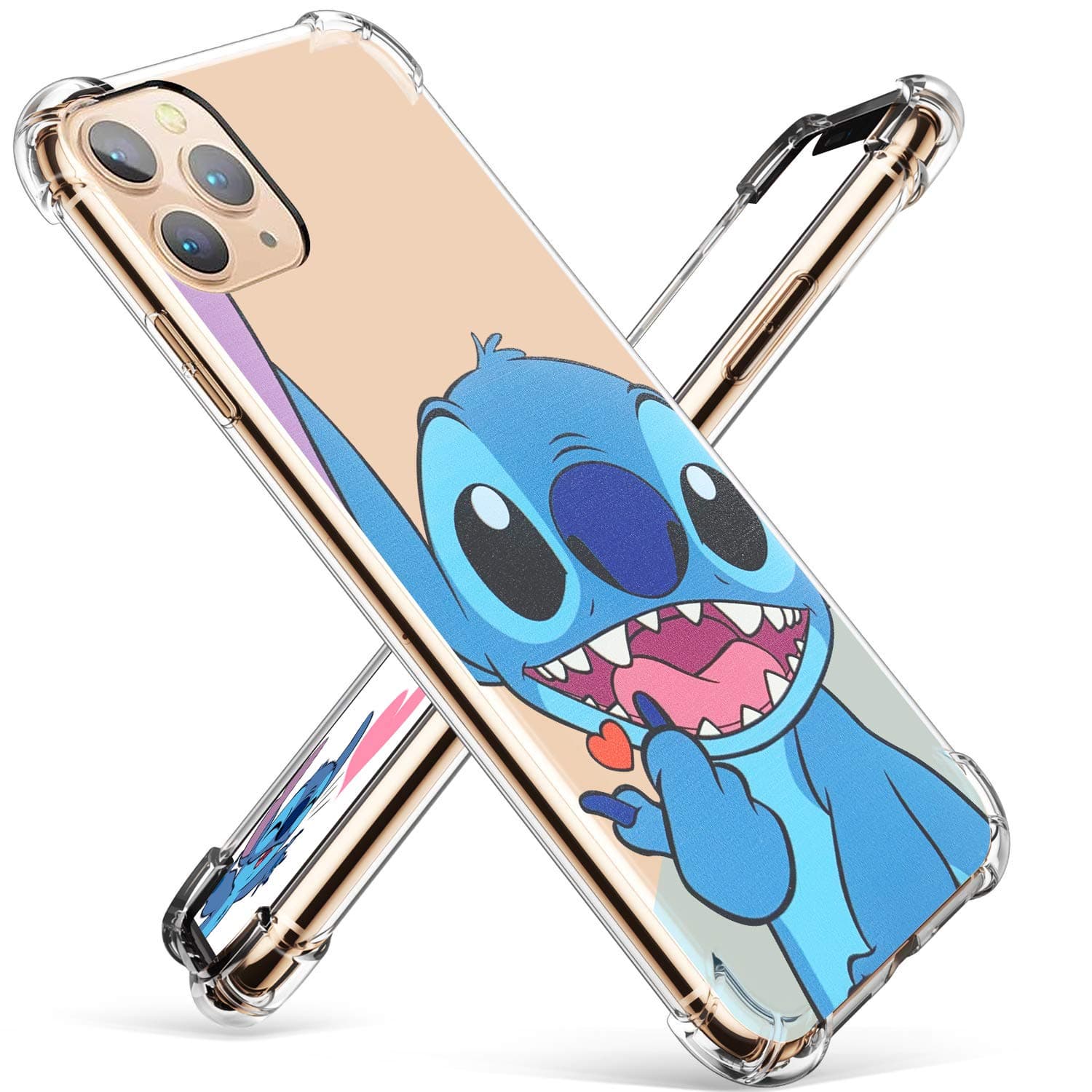 Logee Heart TPU Cute Cartoon Clear Case for iPhone 11 6.1”, Fun Kawaii Animal Protective Shockproof Cover, Ultra-Thin Chic Unique Funny Character Cases for Kids Teens Girls Boys iPhone 11