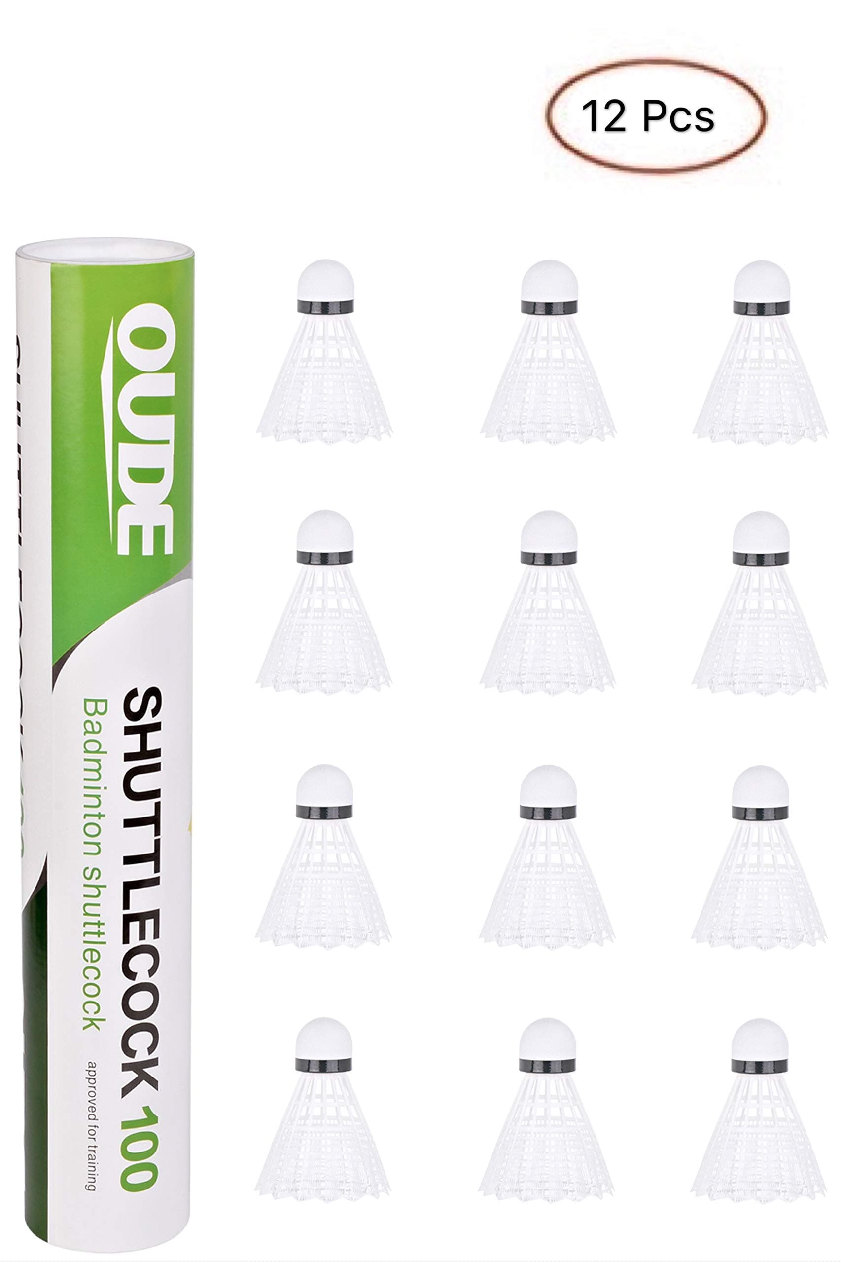 EEM 12-Pack Advanced Nylon Shuttlecocks, Medium Speed Badminton Balls with Great Stability and Durability, Indoor Outdoor Sports High Speed Playing Badminton Balls –White