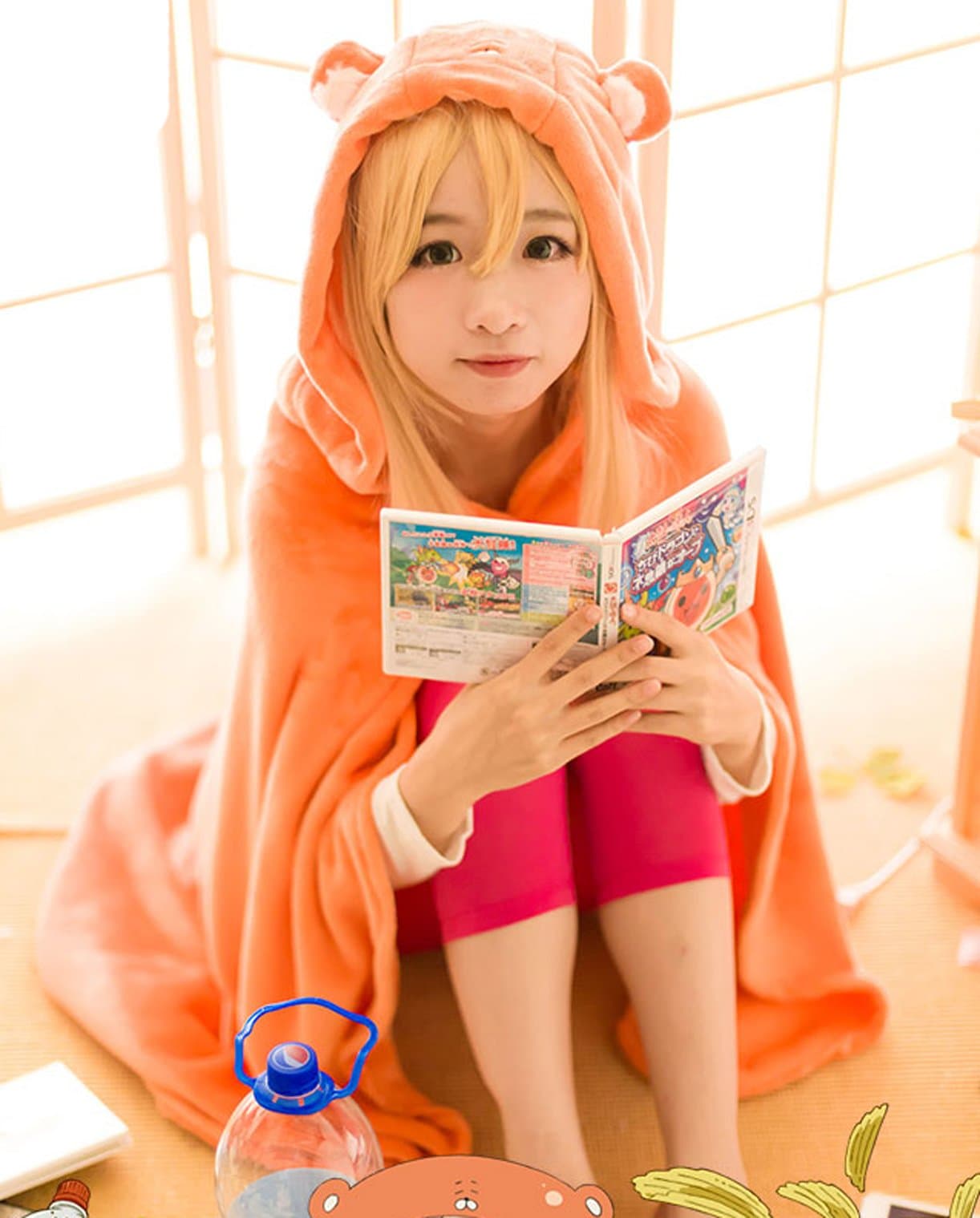 Life Star Anime Himouto! Umaru-chan Cosplay Cloak Hoodies Flannel Coat Daily Blanket Orange