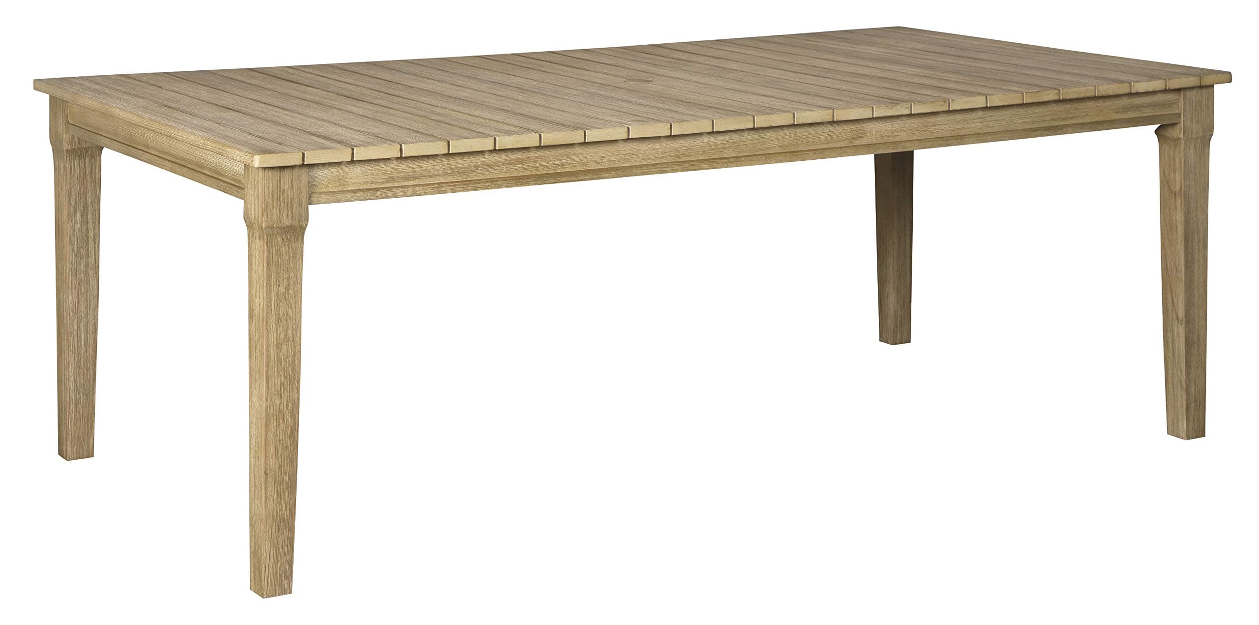 Signature Design by Ashley Clare View Outdoor Eucalyptus Patio Dining Table, Beige