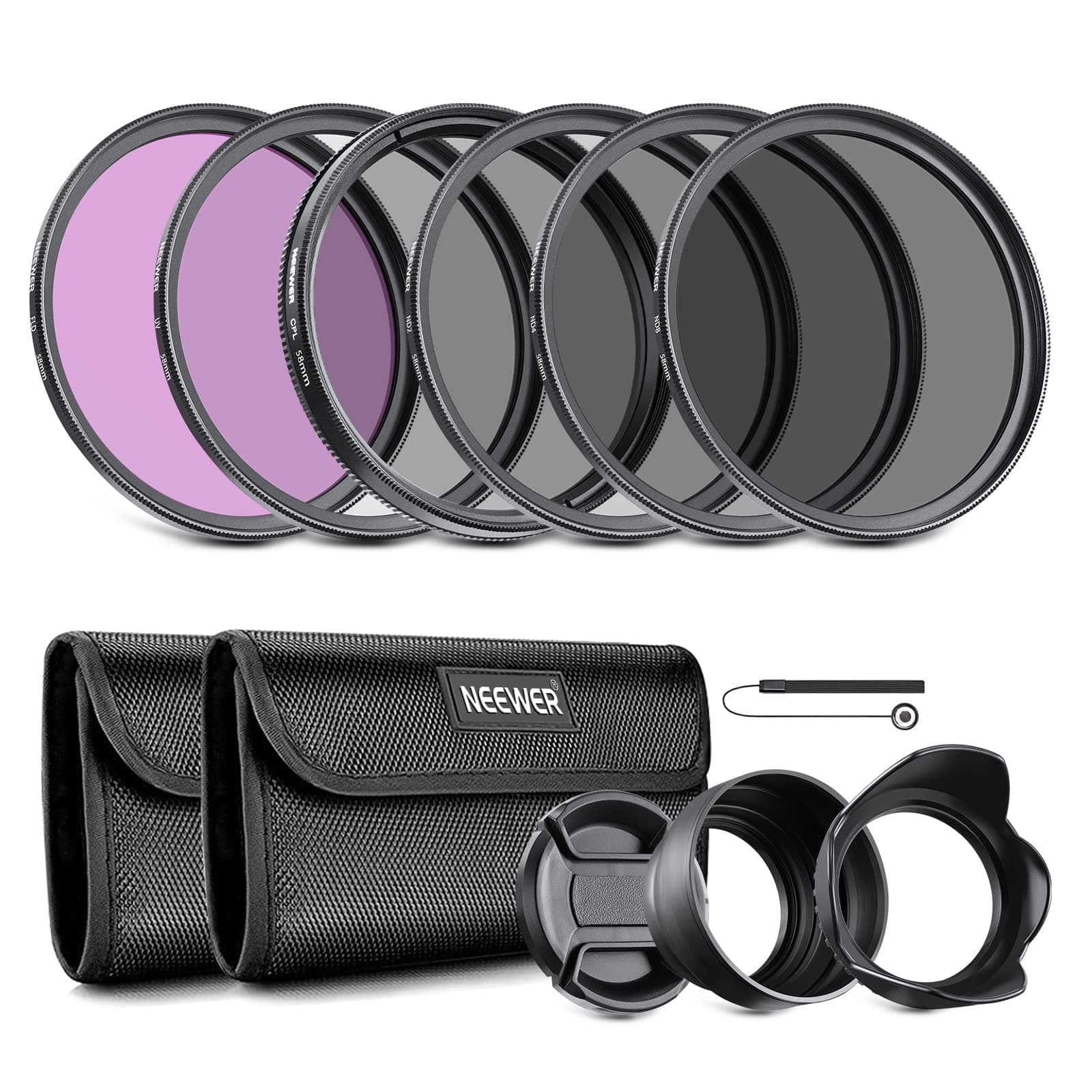58MM Lens Filter Accessory Kit (UV, CPL, FLD) for CANON EOS Rebel T5i T4i T3i T3 T2i T1i XT XTi XSi SL1 DSLR Cameras