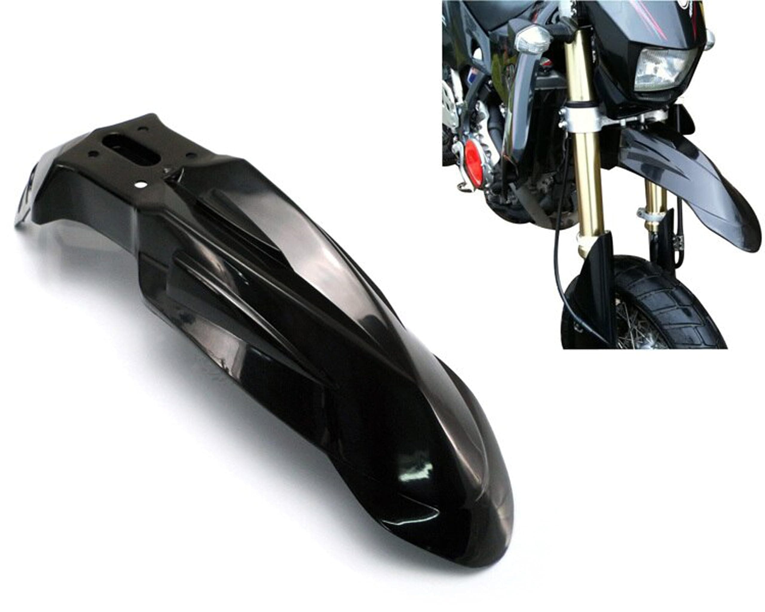 Motorcycle Mudguard in Black for Supermoto Motocross Trail Enduro Dirt Bike