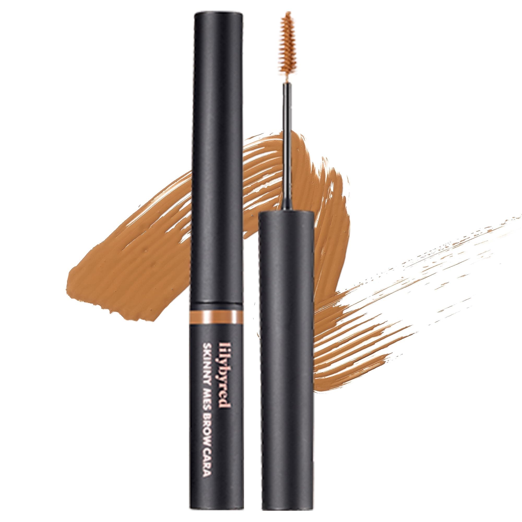 Skinny Mes Brow Mascara | Korean 1.5mm Ultra-Slim Brush Eyebrow Mascara, Precision Application, Natural-Looking Finish, Smudge-Proof, Clump-Free, Long-Lasting, 0.12 oz. (01 Light Brown)
