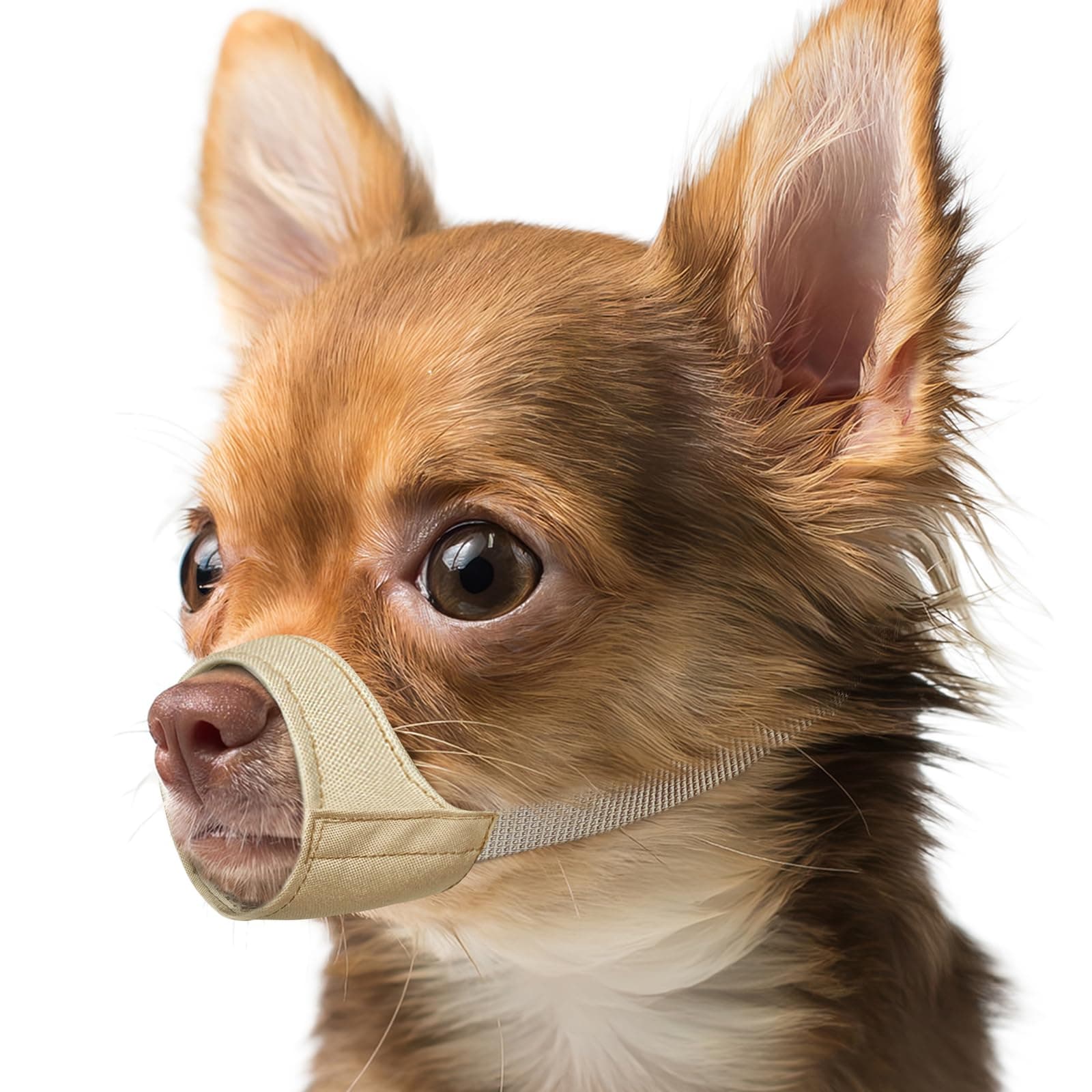 Mayerzon Short Snout Dog Muzzle, Small Muzzle for Chihuahua Shih Tzu American Bully Boxer Puppy, Soft Fabric Mouth Cover for Grooming Vet Visits, Prevent Biting Chewing Fighting