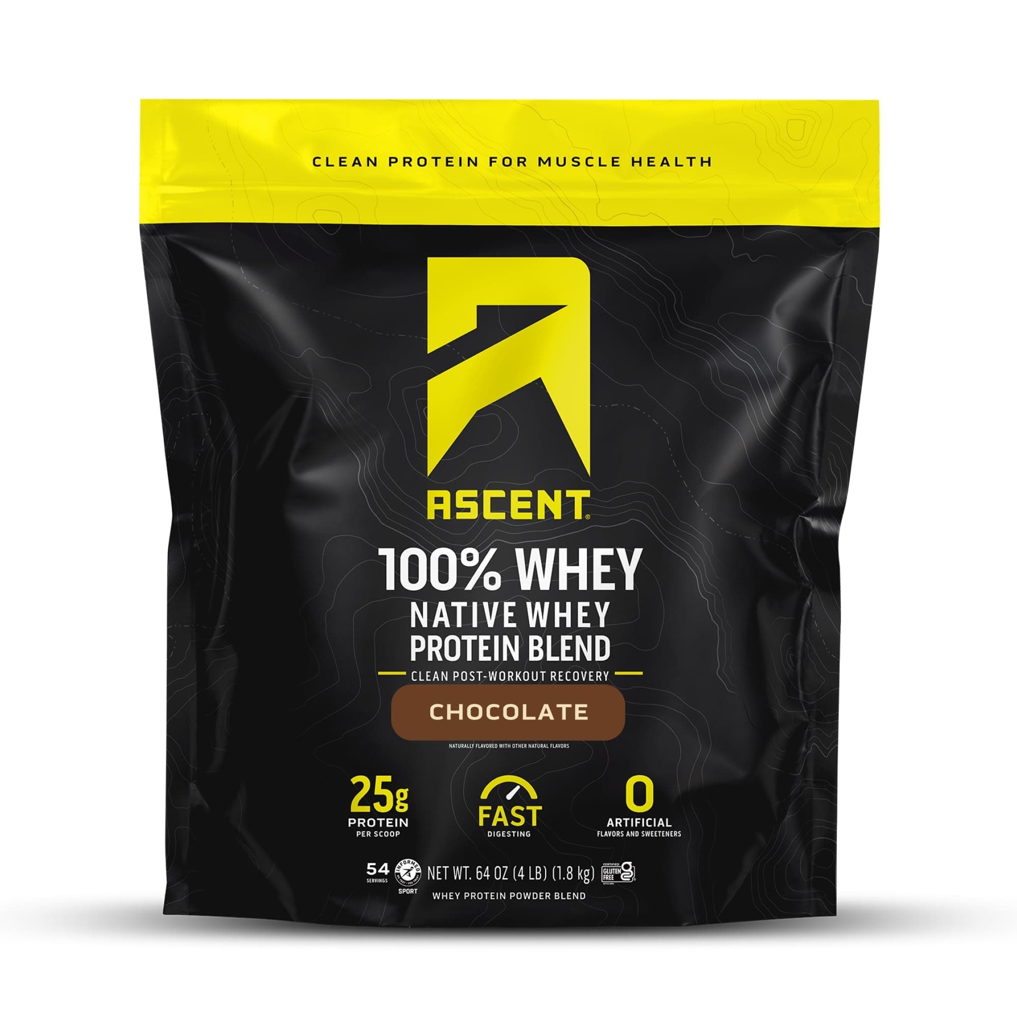 Ascent Native Fuel Whey Protein Powder - Chocolate チョコレート - 4 lbs（1.8kg） 海外直送品