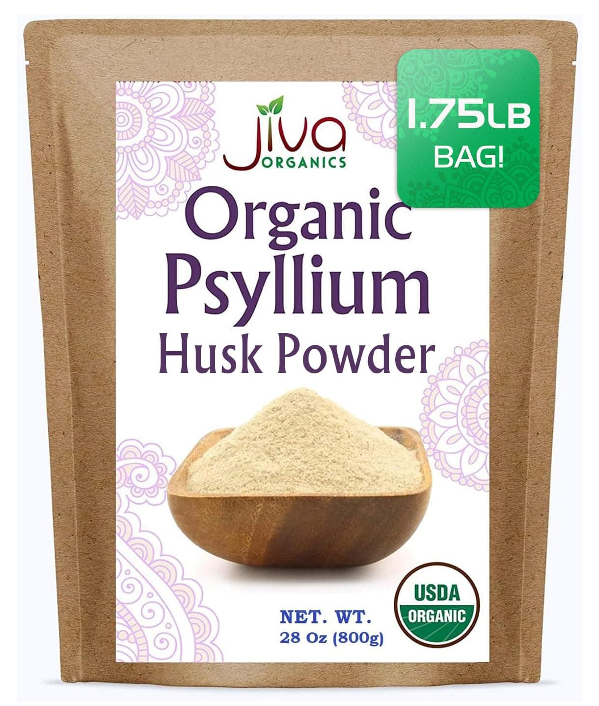 Psyllium Husk Powder 1.75 LB Bulk Bag - Gluten Free, Easy Mixing Fiber, Unflavored, Fine Ground, Non GMO Pure - Keto Friendly