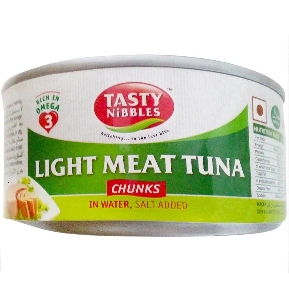 Tasty Nibbles Tuna Chunks - in Brine, 185g Can