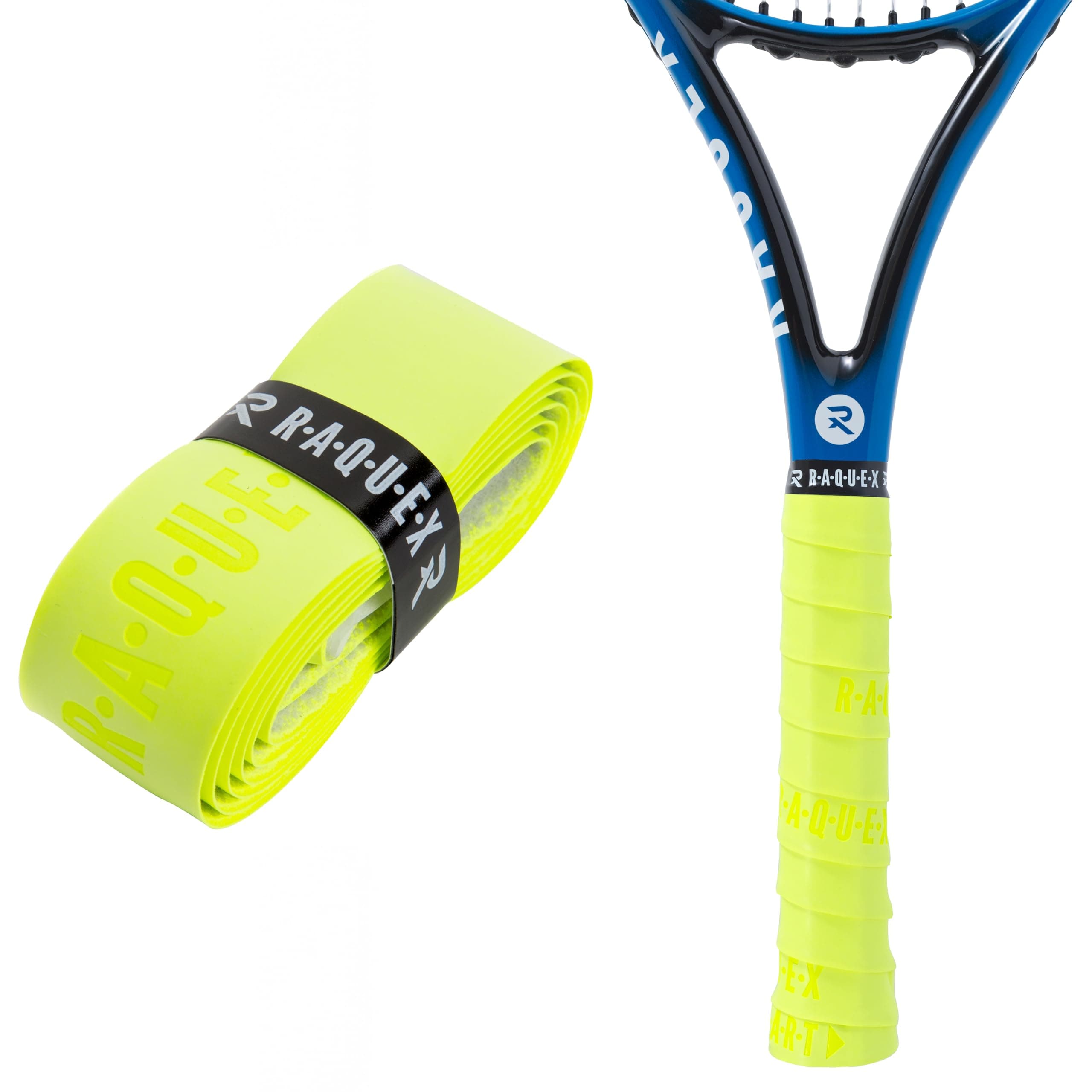 – Raquex Enhance Replacement Racket Grip: Tennis Grip, Badminton, Squash Grip Tape, Padel, Pickleball. 14 Colours. Premium, Self-Adhesive Tennis Racquet Grip with Finishing Tape