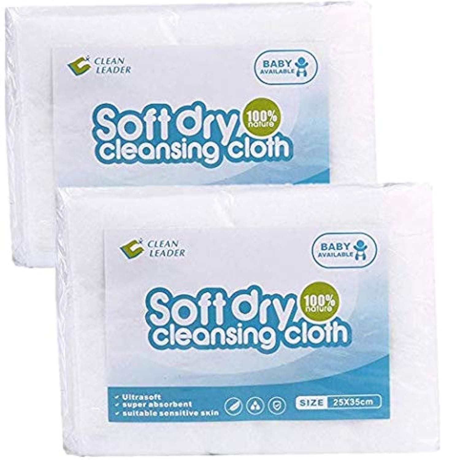 KMAKII Natural Cotton Baby Dry Wipes Extra Strong & Absorbent,Use Wet or Dry,Perfect for Diaper Changes, Runny Noses 10 x 13.8 Inches,100 Counts