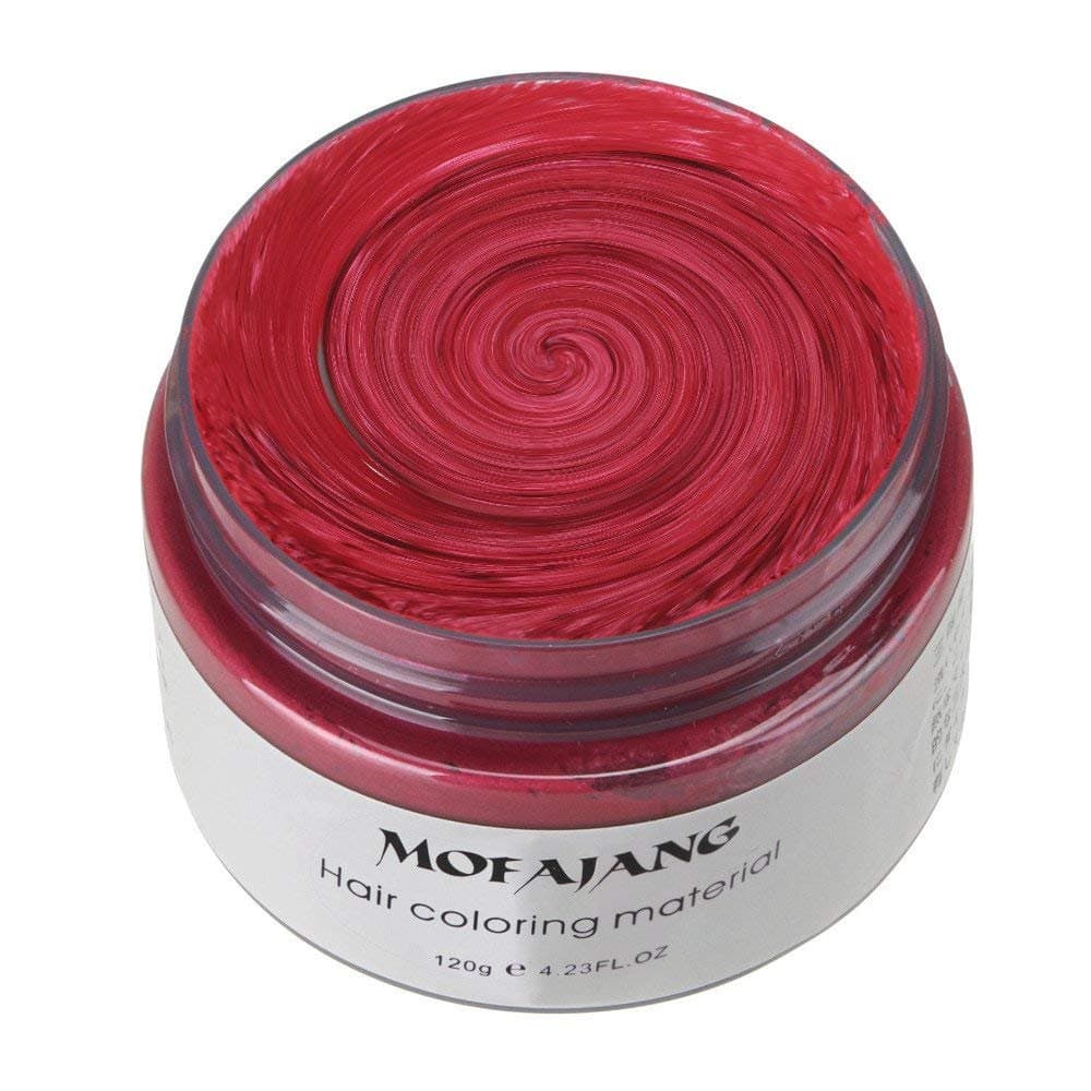 Unisex Hair Wax Color Dye Styling Cream Mud, Natural Hairstyle Pomade, Washable Temporary,Party Cosplay (Red)