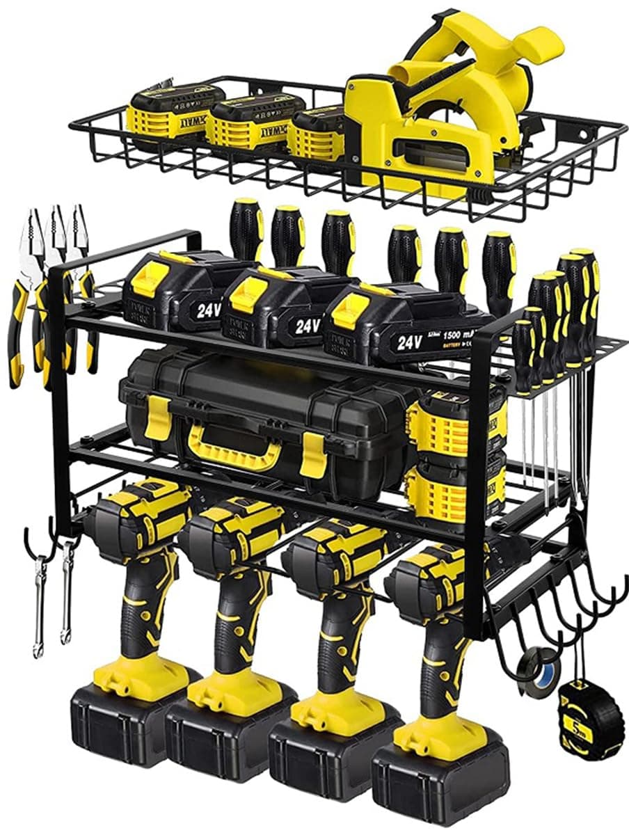 BELUXI Power Tool Organizer, garage organizers and storage rock overhead toolbox organization yard tool box Heavy Duty Floating Tool Shelf