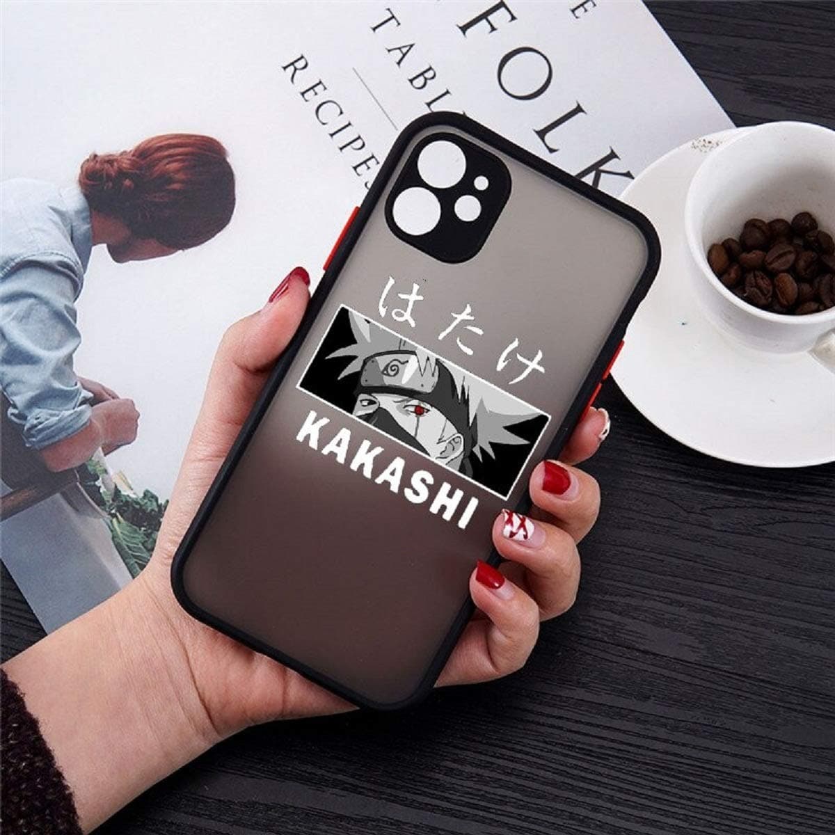 FUTURECASE Anime Kakashi Akatsuki Matte Transparent Phone Case for iPhone 6 6S 7 8 Plus X XR XS Max 11 12 Pro Max Mimi SE 2020 Cover(3, iPhone 12)