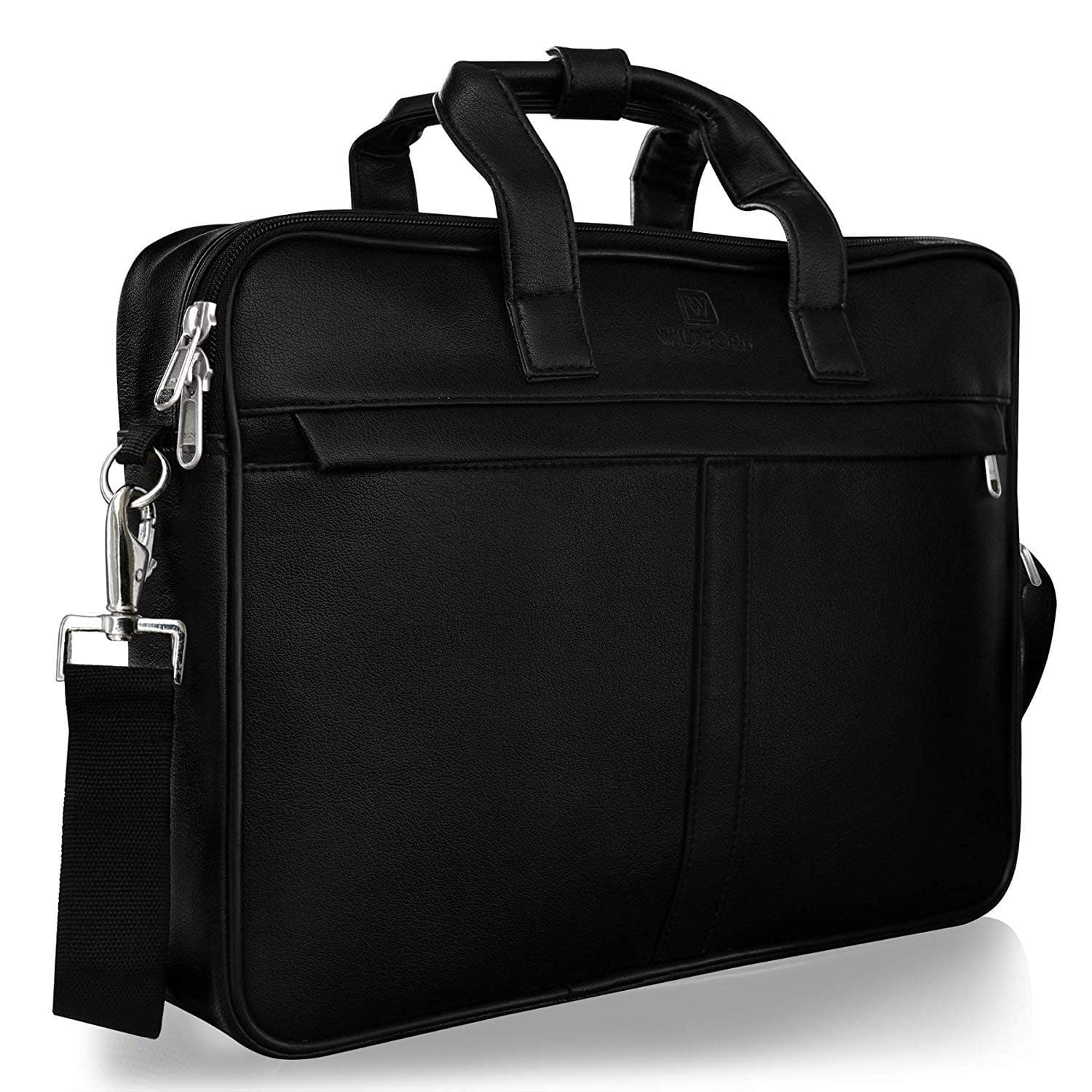 WILDFORD Duffel/Travel Bag, Black Vegan Leather, Adjustable Shoulder Strap, Water resistant Material | Handmade Bag