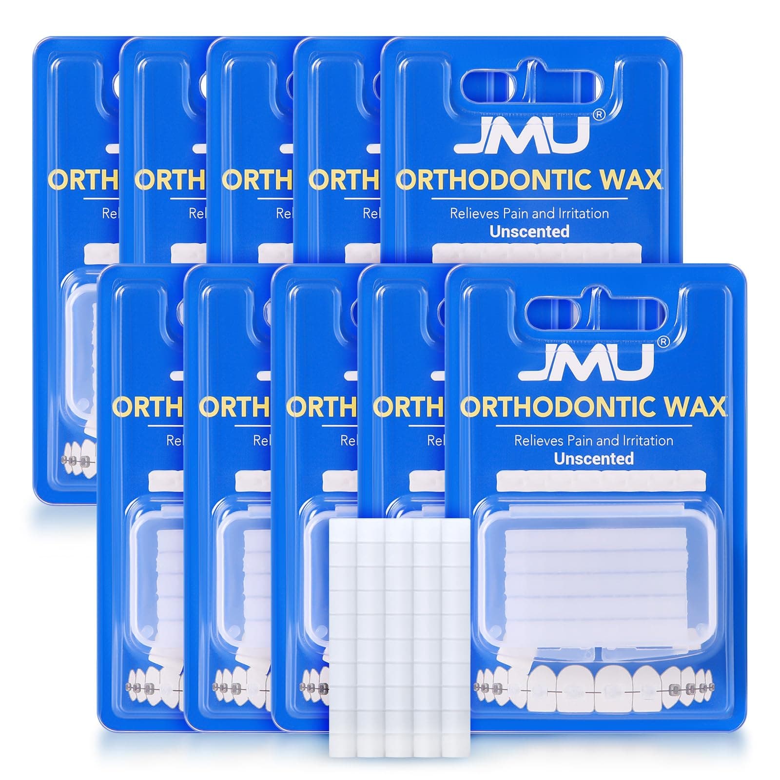 10 Pack Dental Orthodontic Wax for Braces Aligners, Precut Wax Dots Stick Better, Sealing Package, Unscented