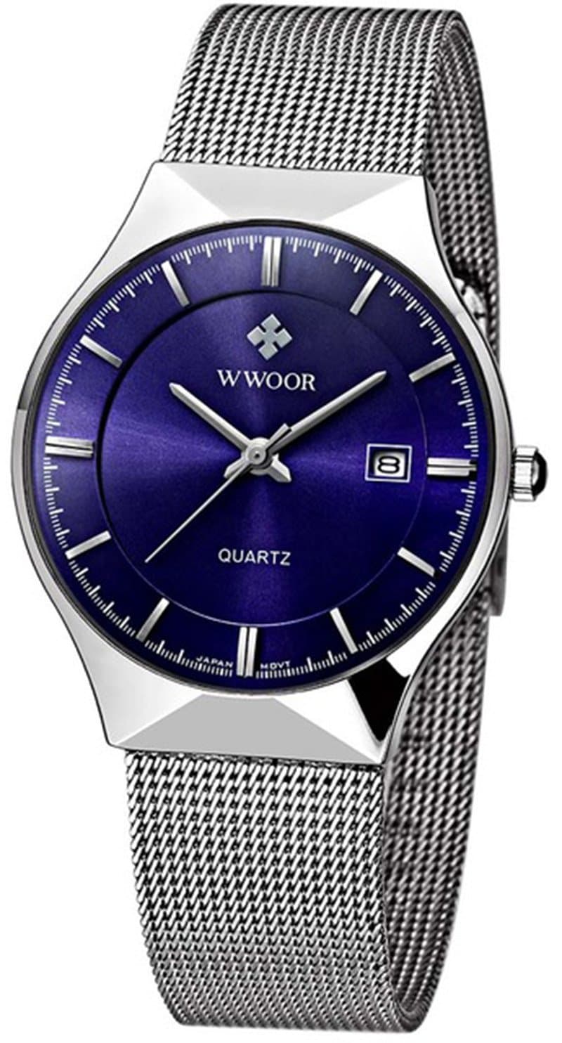 Men New Top Luxury Watch Ultra Thin Stainless Steel Mesh Band Quartz Wristwatch Fashion Casual Watches