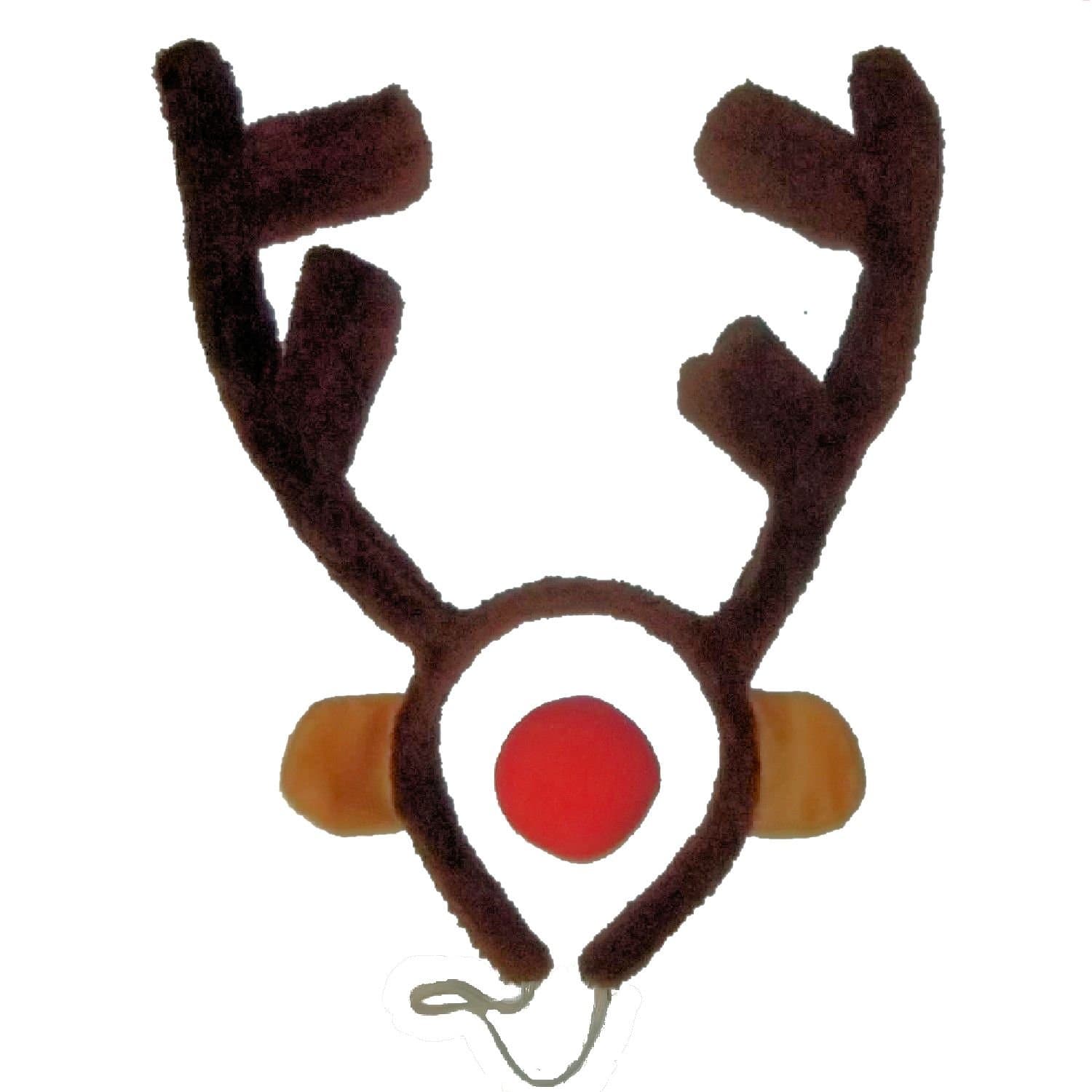 Red-Nosed Reindeer Antlers, Nose, Ears Costume Accessory Set