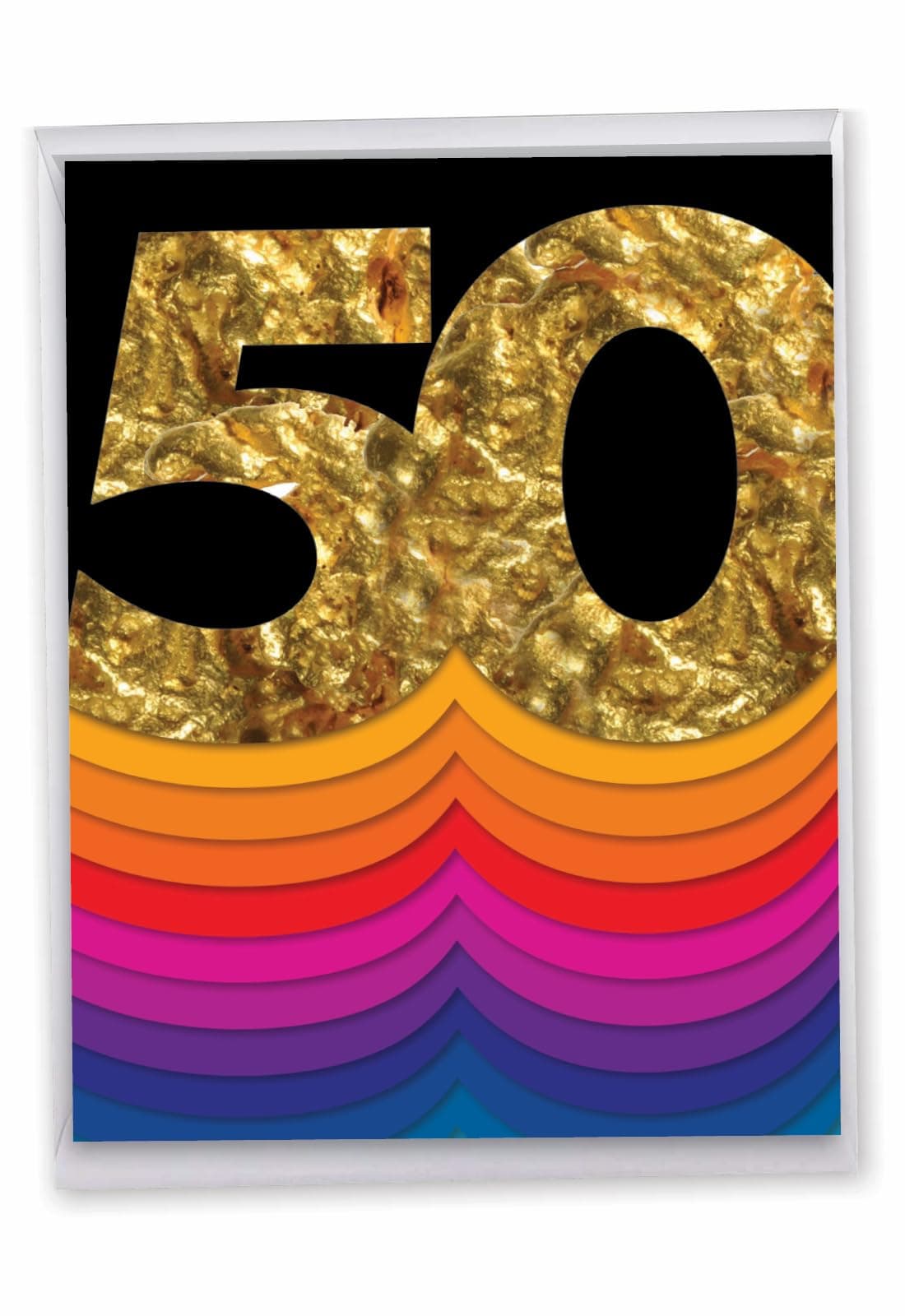 The Best Card Company - 50th Jumbo Birthday Greeting Card (8.5 x 11 Inch) - 50 Years Old Celebration (Not 3D or Layered) - Bold Milestones 50 J6110CMBG