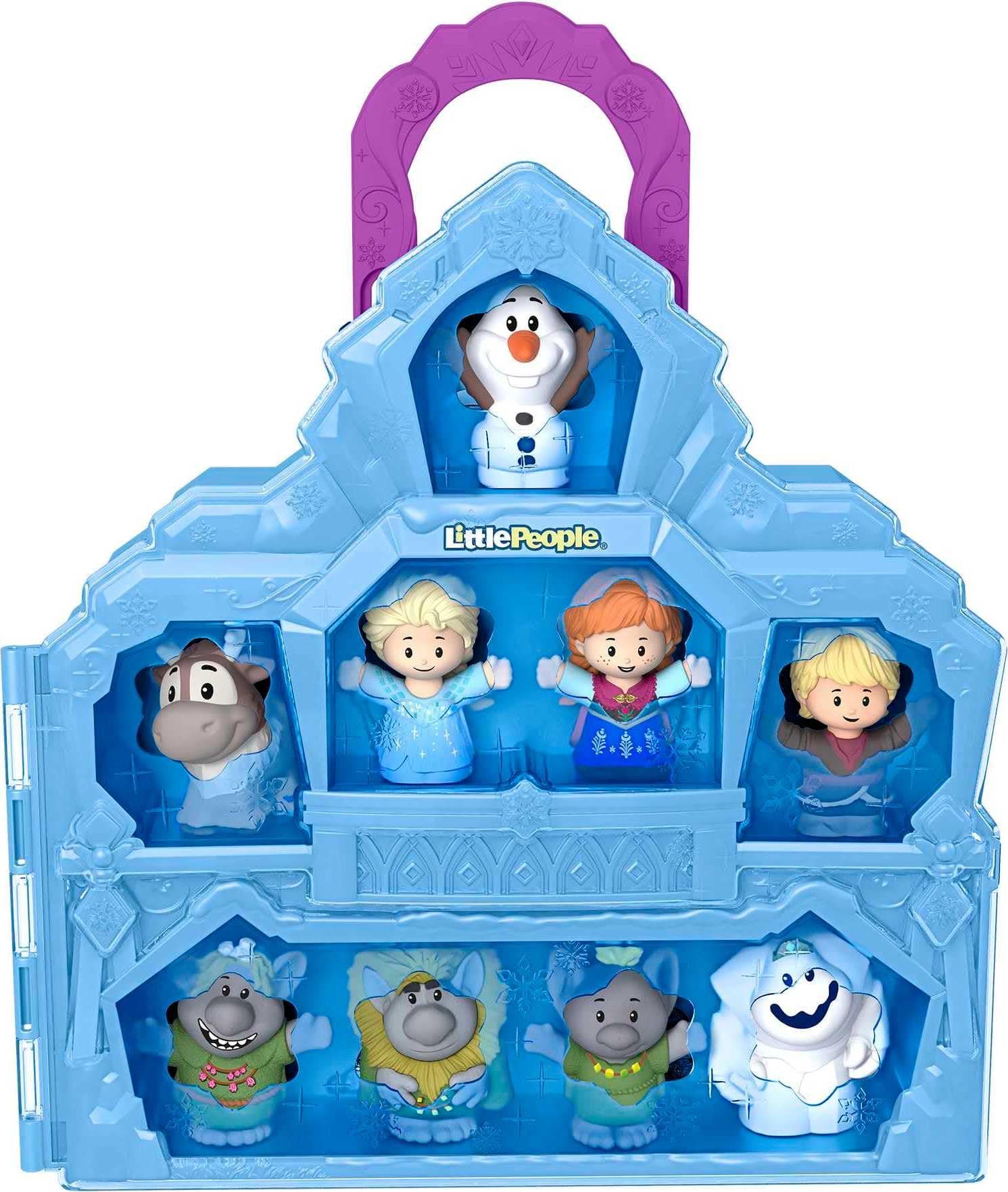 Fisher-Price Little People Toddler Toy Disney Frozen Carry Along Castle Case Playset with Figures for Pretend Play Kids Ages 18+ Months