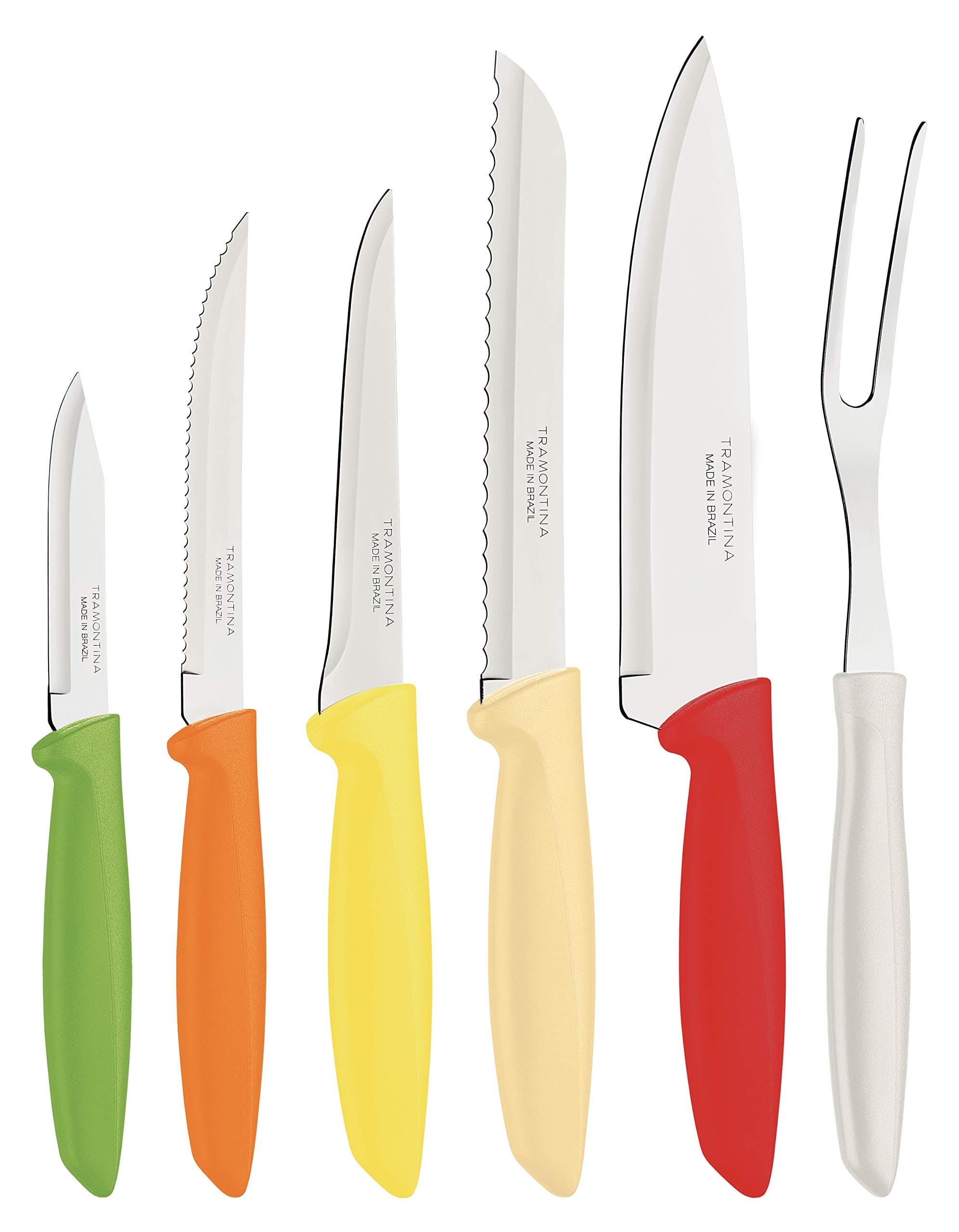 Plenus 6 Pieces Knife Set with Stainless Steel Blade and Multicolor Polypropylene Handle