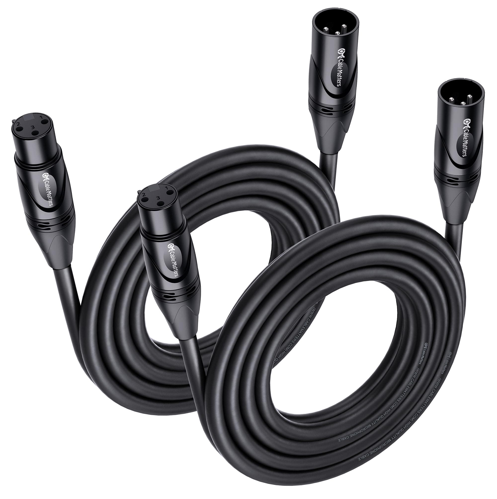 Cable Matters2-Pack, 15 Ft Male to Female XLR Microphone Cable