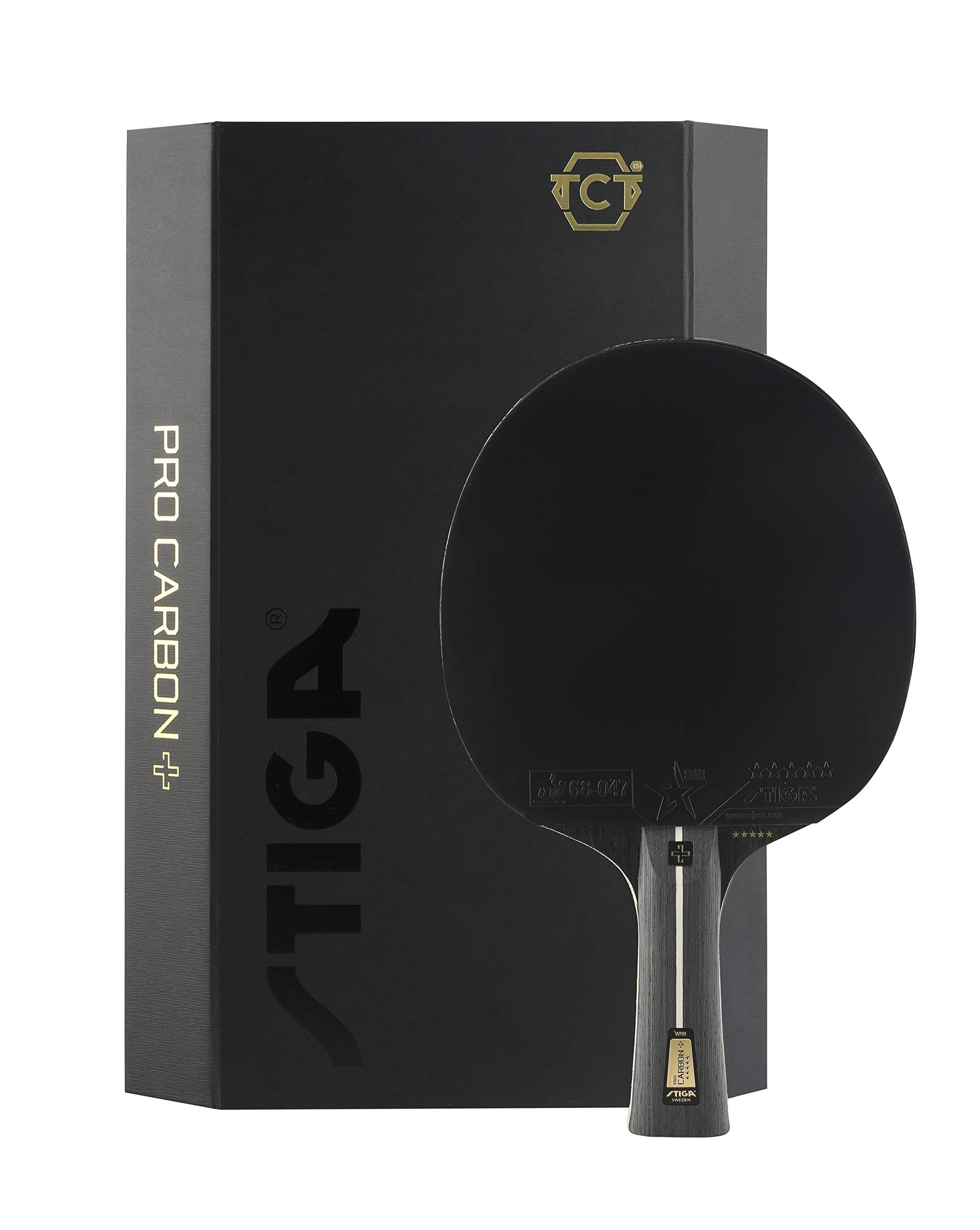 STIGA Pro Carbon + Table Tennis Bat for Advanced Offensive Competitive Players - ITTF Approved, Touch Carbon Technology - Enhanced Speed, Control and Comfort β Black/Red