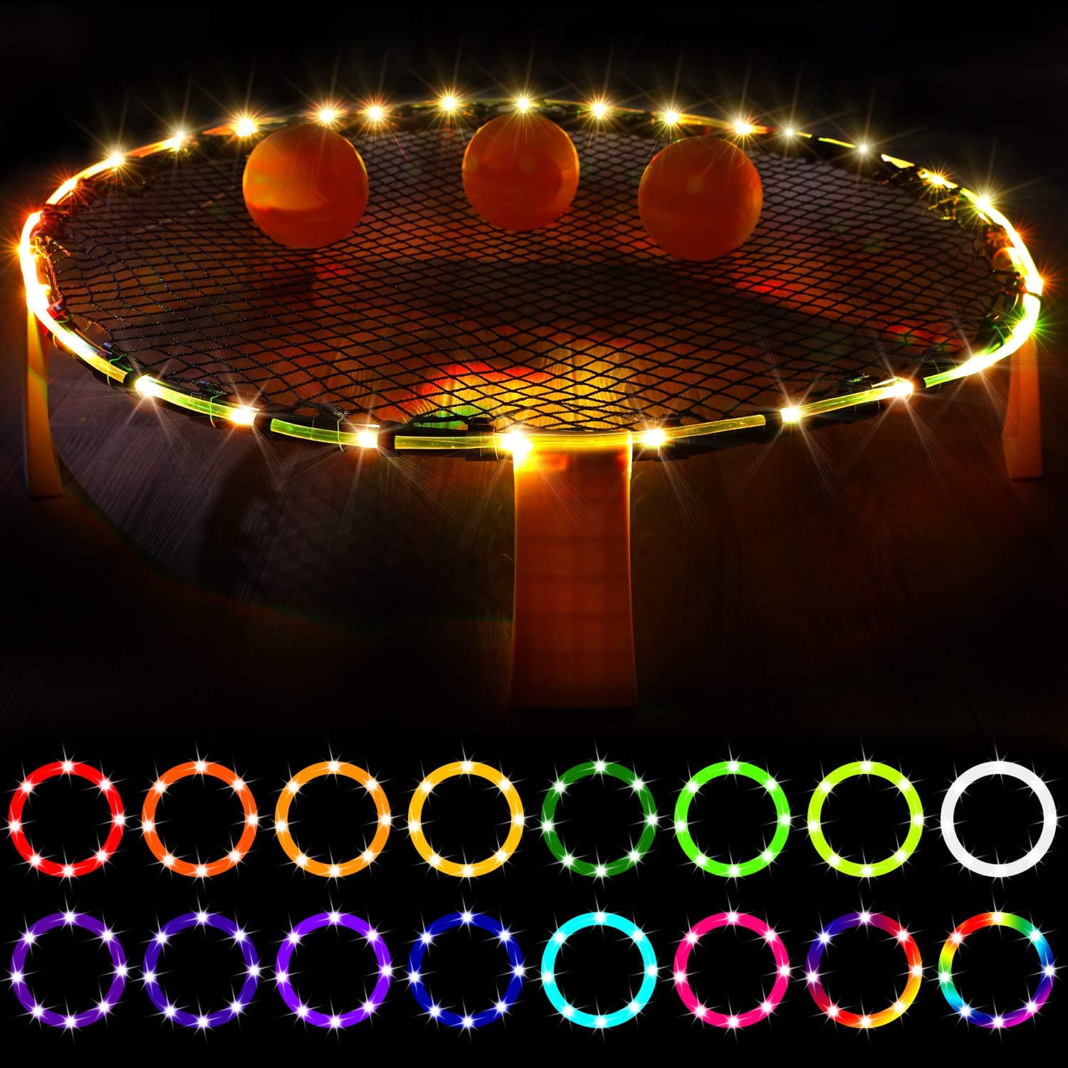Waybelive LED Hoop Lights for Blinngoball Game, Spike Game, 16 Color Change by Yourself, Remote Control Rim LED Light Compatible with Blinngoball Game, Spike Game, Slammo Ball, Strike Ball Game