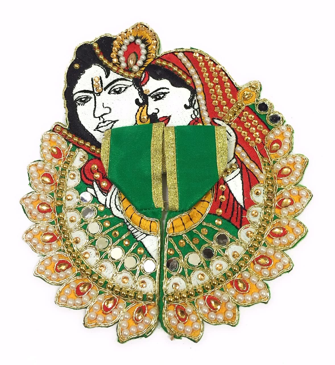 Aashita Creations Green Radha KrishanPortrait Laddu Gopal Poshak for Thakurji/Kanhaji Size:0