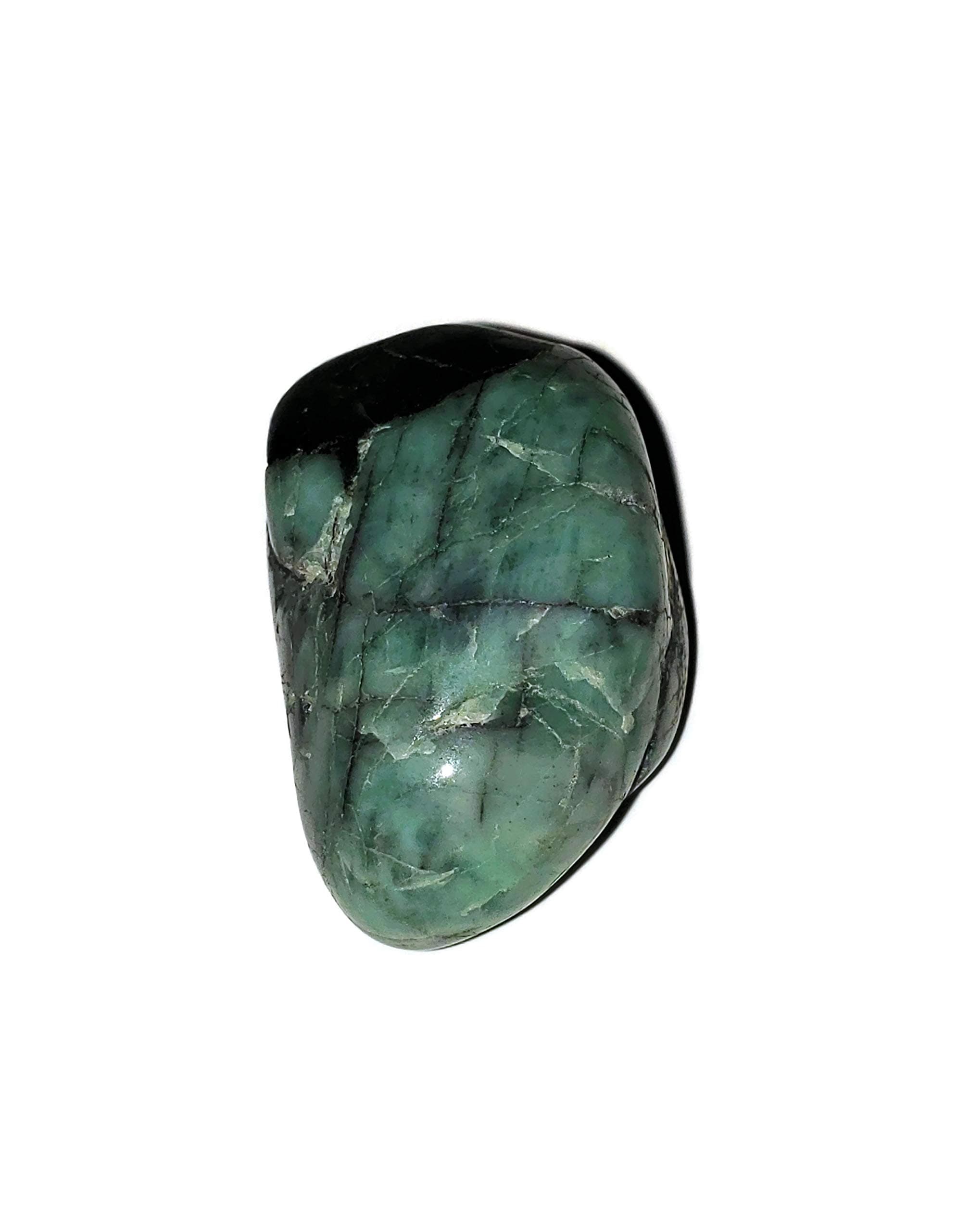 1pc Green Emerald Beryl Medium A-Grade Tumbled & Polished Natural Healing Crystal Gemstone Specimen from Brazil