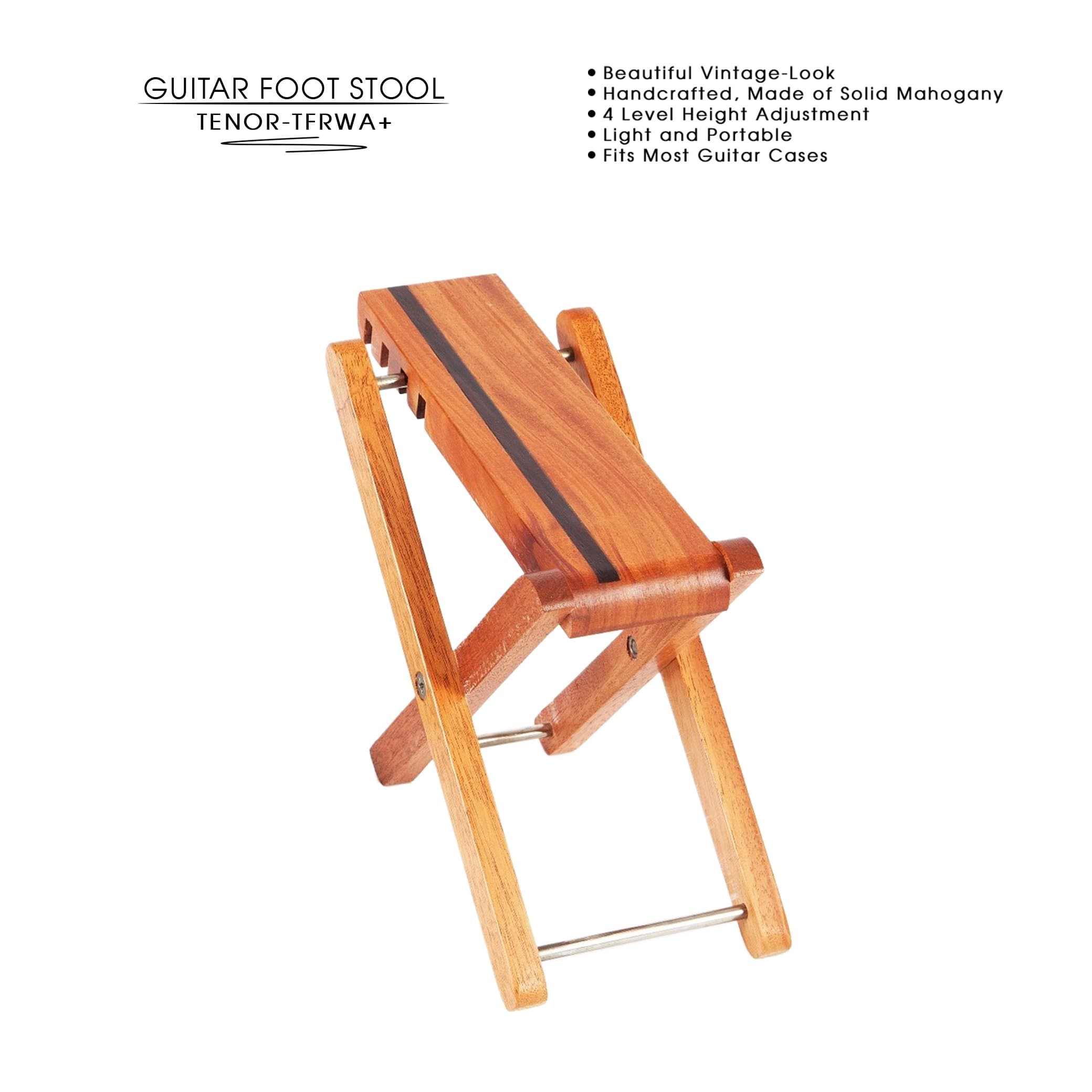 Tenor TFRWA+ The Most Beautiful Guitar Foot Stool in The Market! Wooden, Handcrafted, Professional, Solid Foot Rest, Footstool, Guitar Support. for Classical, Flamenco, Acoustic or Electric Players.
