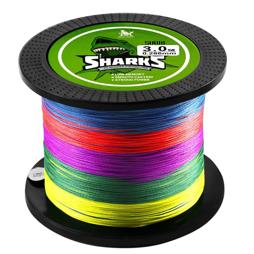 Multi-Color Braided Fishing Line 500m/547yd Thinner Diameter 14-80lb Fishing Tackle Zero Stretch 9 Strands Braided Fishing Line