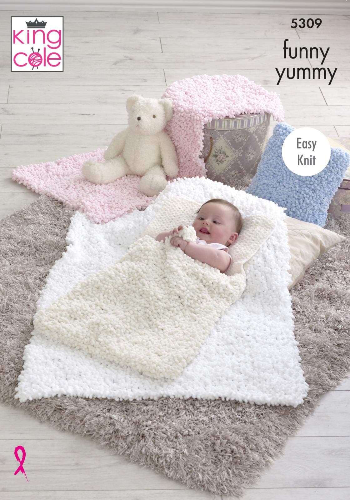 Yummy King Cole Blankets Knitted in Funny Knitting Pattern 5309
