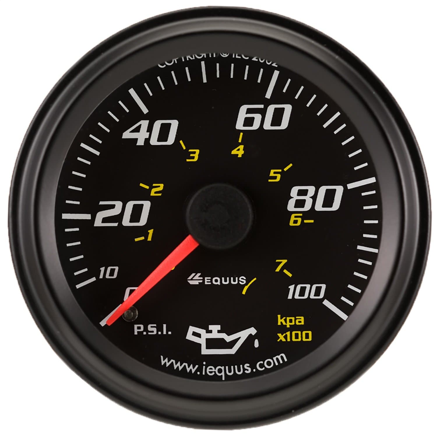 EQUUS6244 2" Mechanical Oil Pressure Gauge, Black