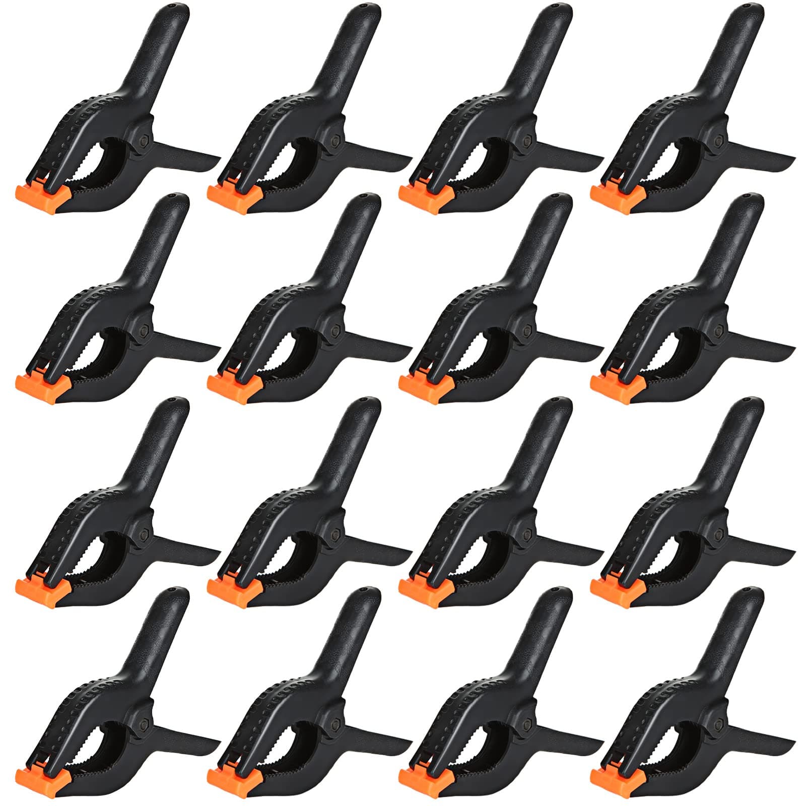 16Pcs Plastic Spring Clamps, 6 Inch Nylon Spring Clamps Clips, Heavy Duty Quick Grip Clamp for Photo Studio Backdrop Fabric Background Muslin Woodwork Artwork