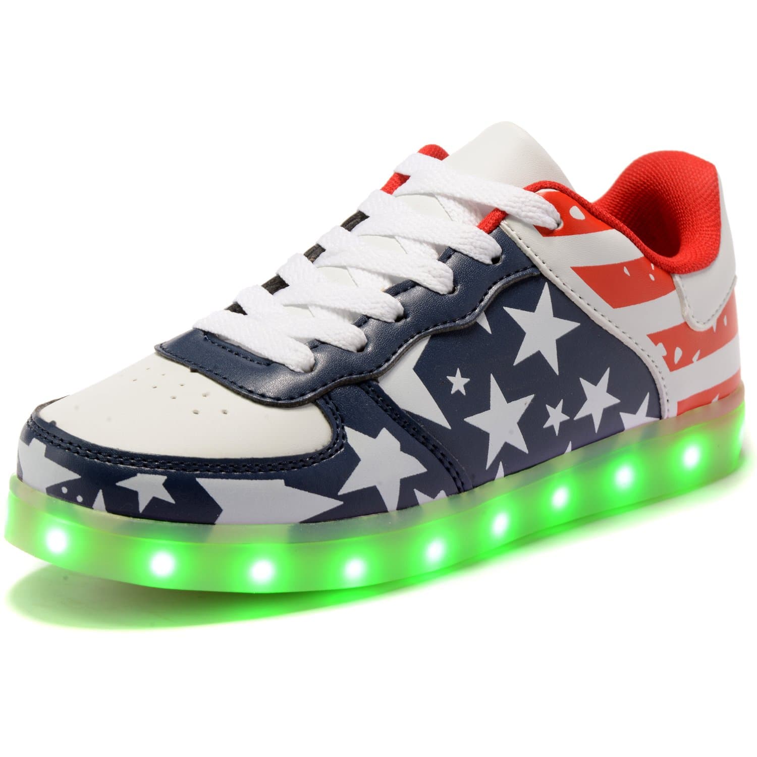 USB Charging 11 Colors LED Shoes, Light Up Flashing Fashion Sneakers for Mens & Womens, Blue 39
