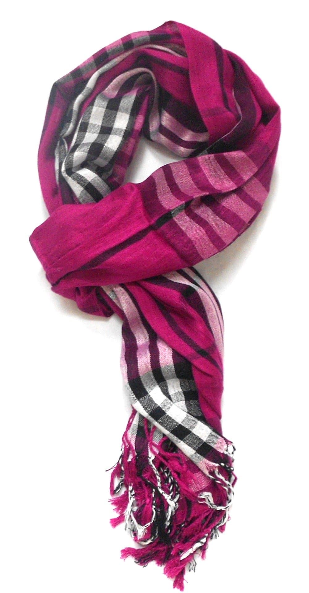 TitFus Classic Plaid Pashmina Scarf Wrap shawl throw large (Rose)