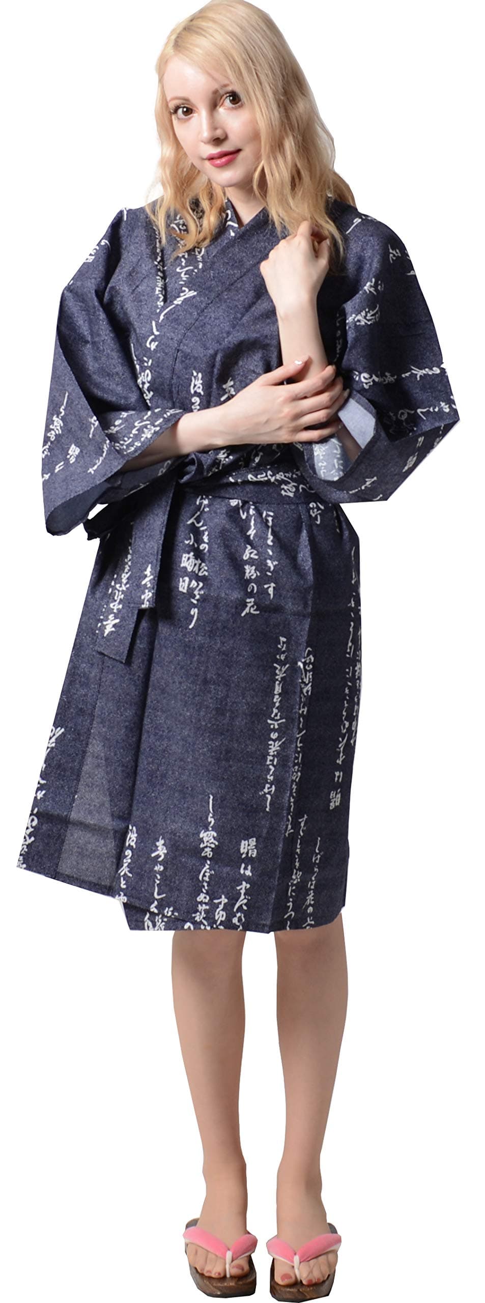 Kimura JitsugyoTokyoin Traditional Made In Japan Cotton Yukata Robe (Japanese Pajama Kimono) Easy Wearing set2