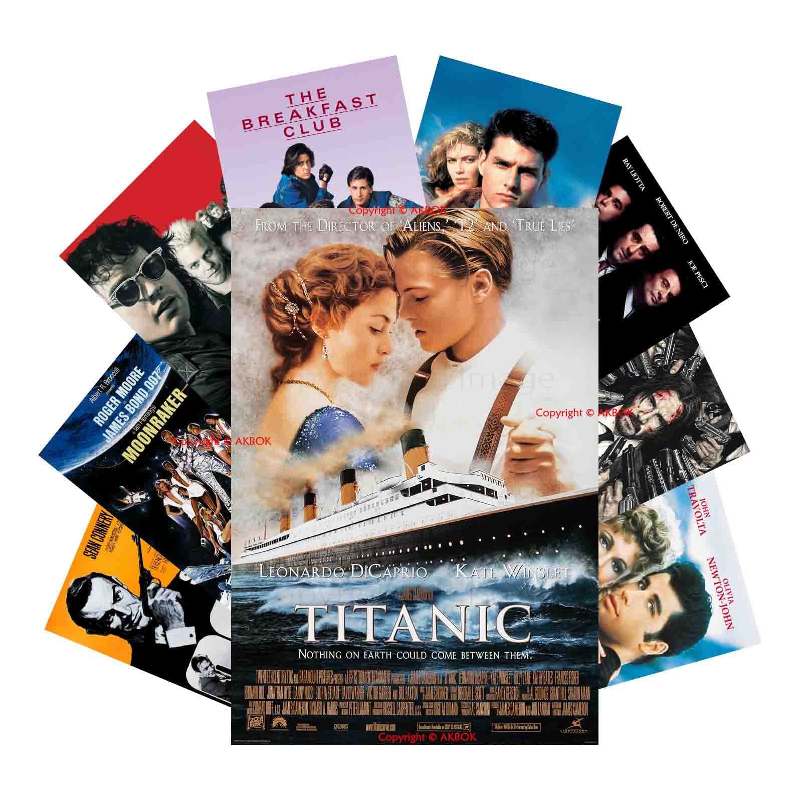 AKBOK 9 Pieces Vintage Movie Posters Retro Classic Movie Posters 80s 90s Film Art Prints for Theater Dorm Room Man Cave Decor 8×12 Inches Unframed