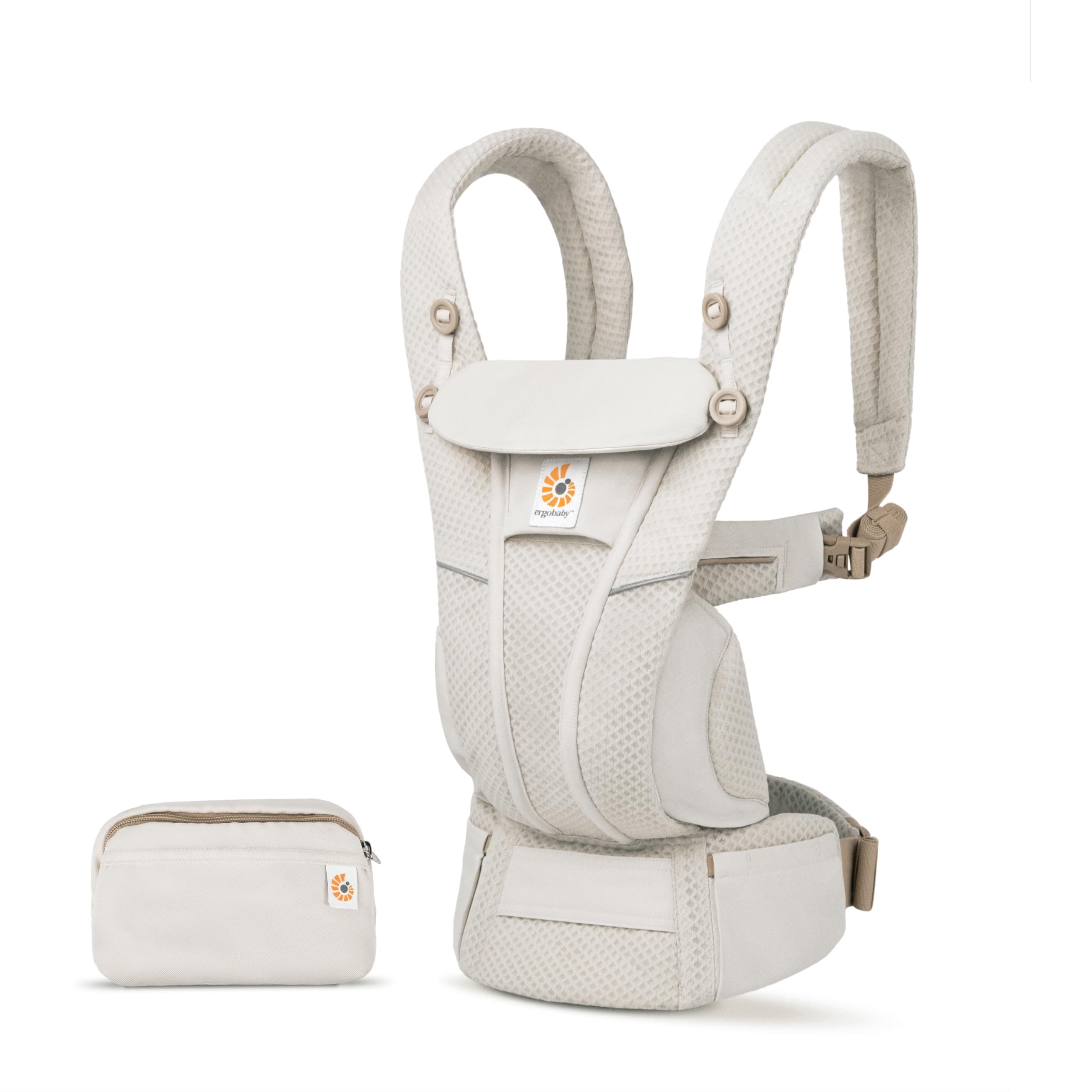 Ergobaby Omni Breeze Carrier for Newborns, from Birth to 20.4 kg, 4 Positions, SoftFlex Mesh, Ergonomic Baby Front-Inward and Back Carry Position, Natural Beige