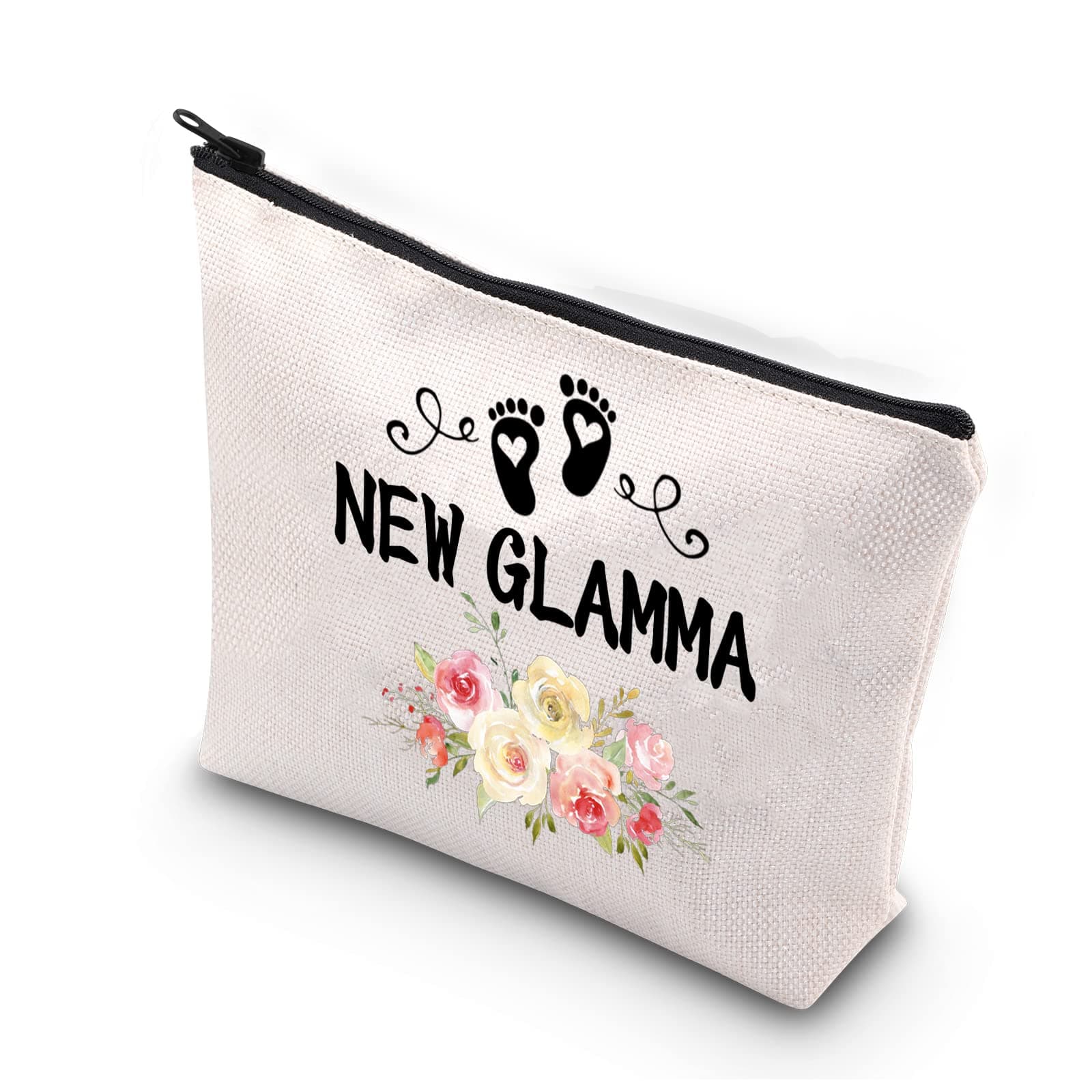 BDPWSSGrandma To Be Gifts First Time Grandma Makeup Bag New Grandma Gift Grandmother Birthday Gift Baby Announcement Gift For New Grandma Future Grandma Cosmetic Bag, New Glamma