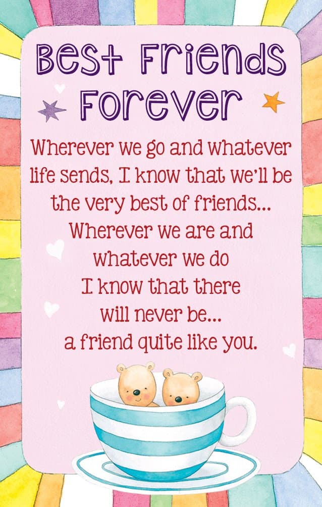 Heartwarmers Best Friends Forever Keepsake Card & Envelope K150E by Heartwarmers
