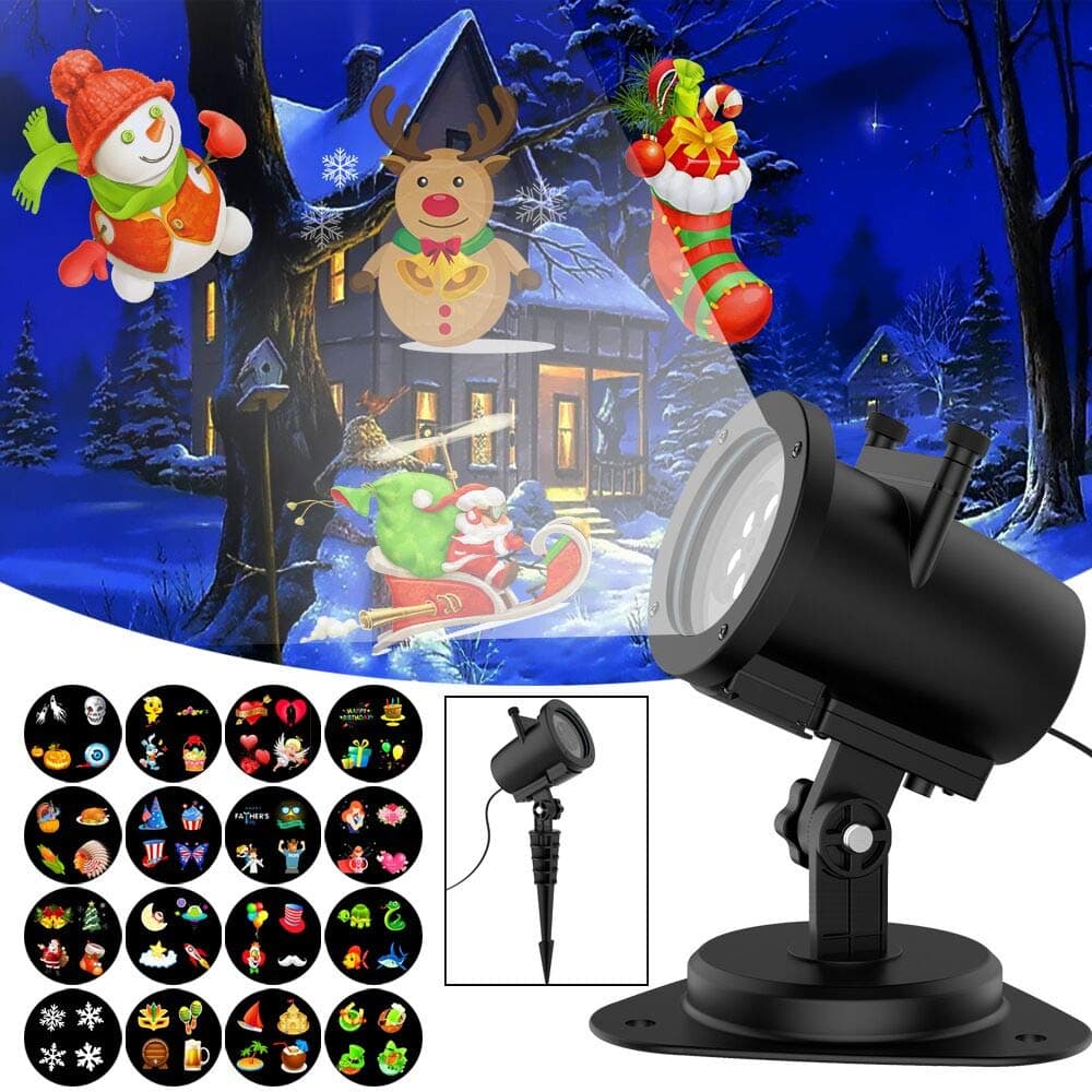 Led Light Projector Halloween Sanwsmo 6W Waterproof IP65, Outdoor/Indoor Switchable Slides Moving Rotating Projector Led Lights for Christmas Weding Holiday Party Home Decoration Lamp (6W)