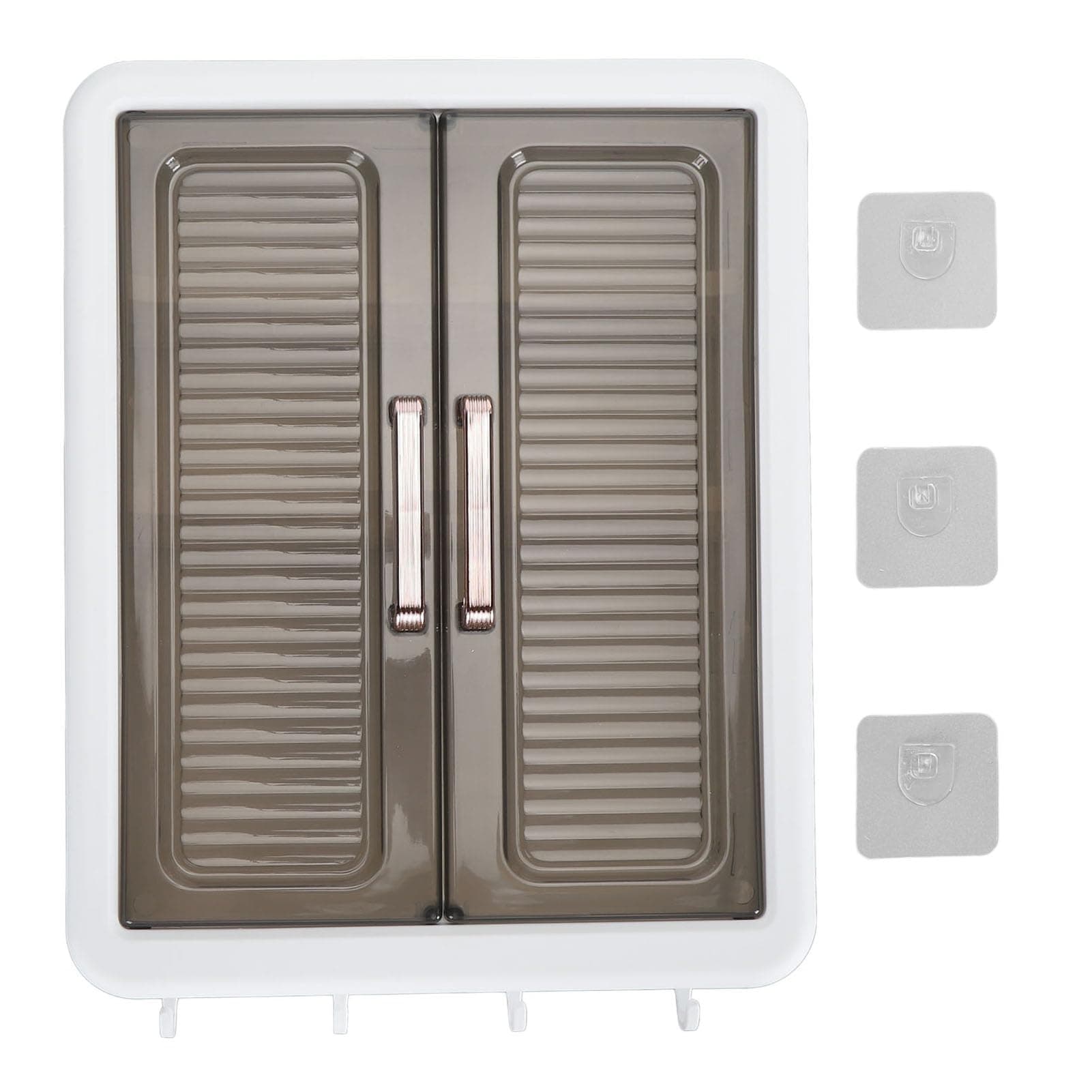 Cryfokt 15.9 X 5.1 X 12.6in Bathroom Cabinet Wall Mounted, Stable Over Toilet Storage Cabinet with 4 Hooks, Makeup Perfume Cosmetic Organizer Display Cabinet for Kitchen Room Laundry