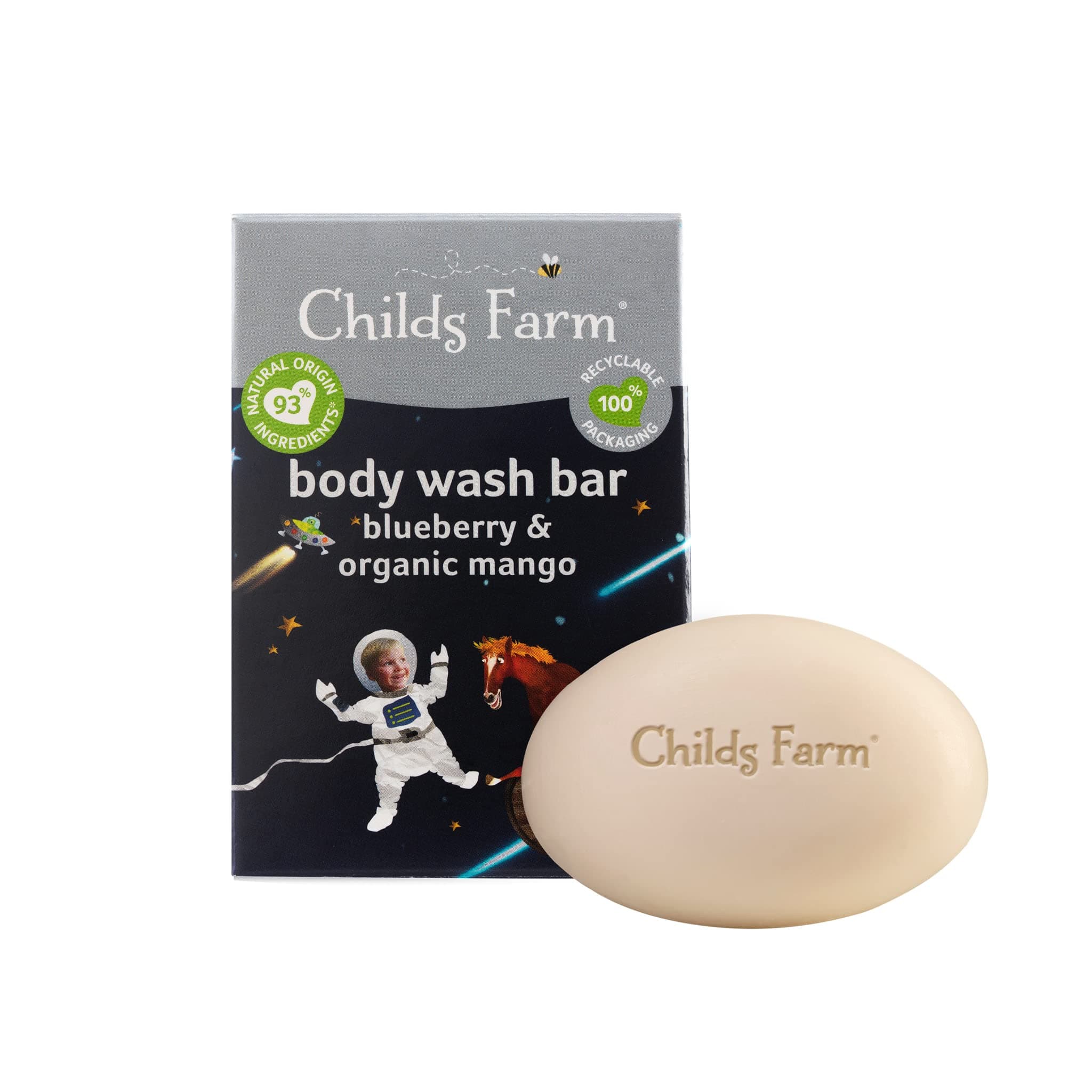 Childs FarmKids Body Wash Bar 60g | Blueberry & Organic Mango[Amazon-developed Certification] Compact by Design
