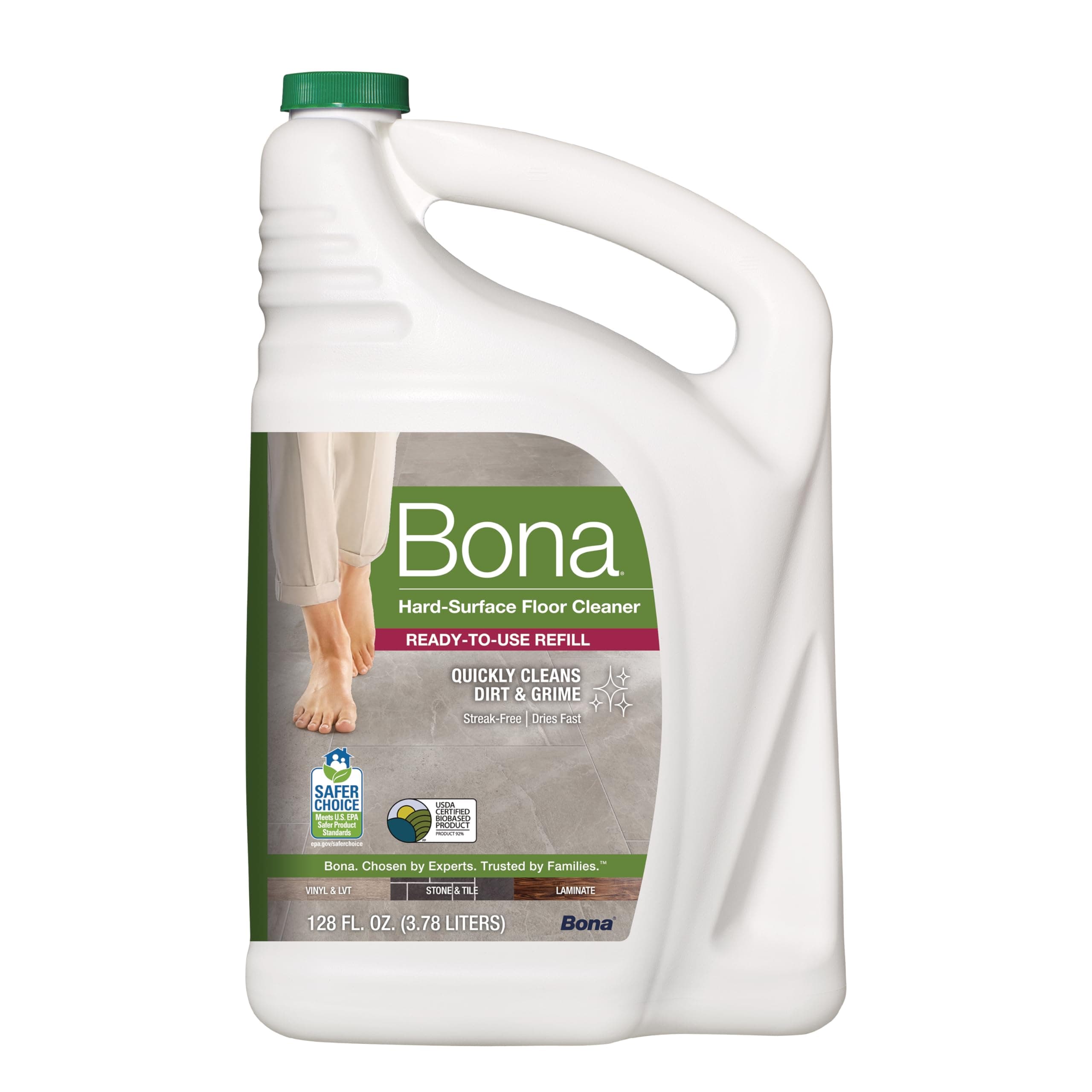 Bona Stone Tile and Laminate Floor Cleaner Refill, 128-Ounce