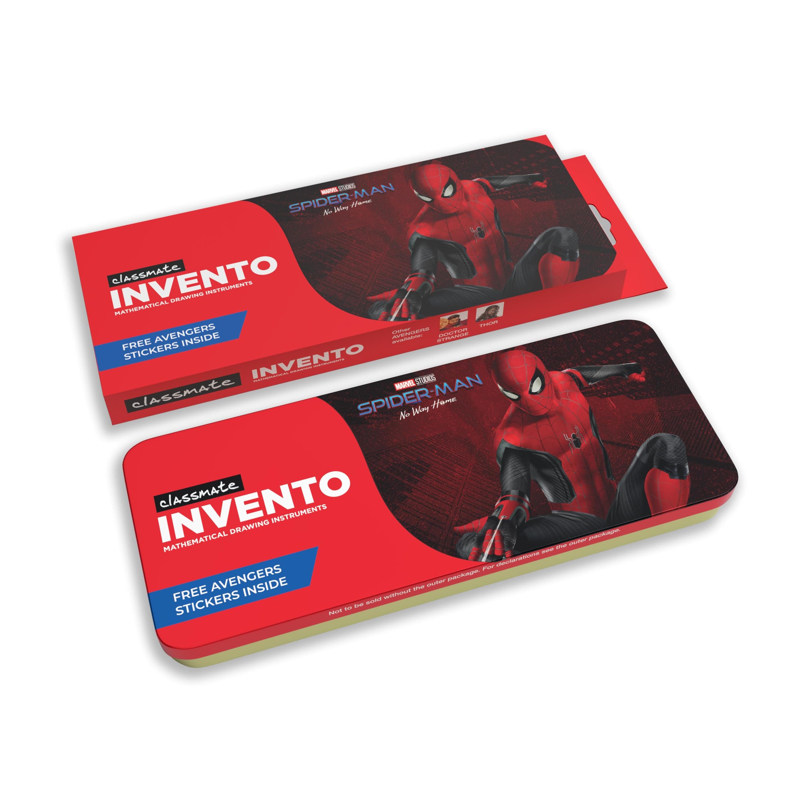 Invento Geometry Box - Limited Edition Avengers Theme | Switchable Compass Cum Divider | Die-Cast Instruments | Beveled Edge Protractor & Set-Square | Best Geometry Box for Kids