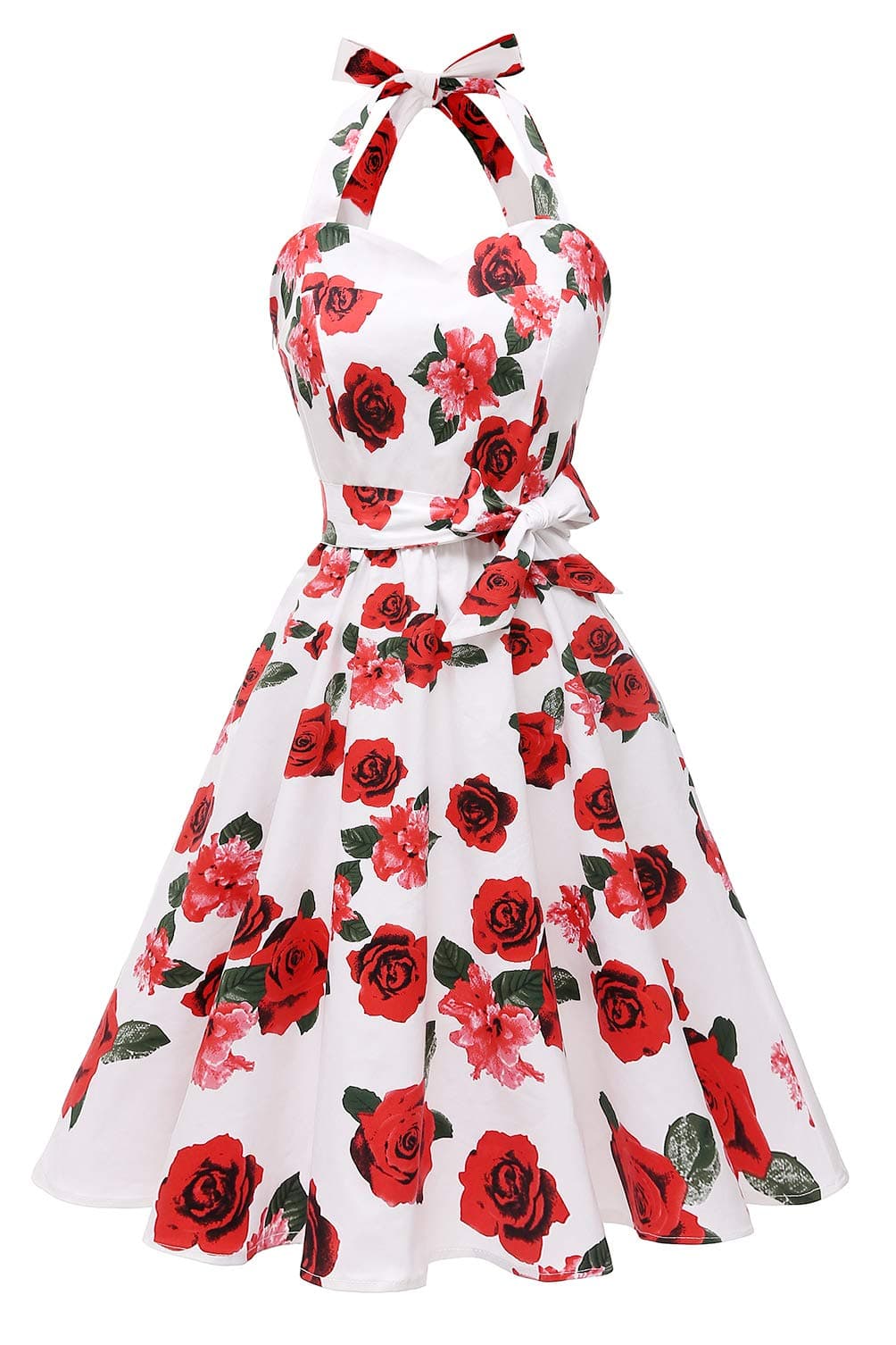 Women'sVintage Polka Audrey Dress 1950s Halter Retro Cocktail Dress